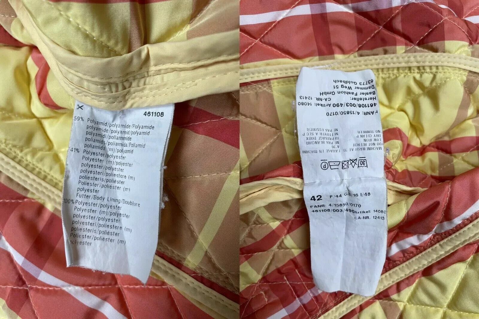 Other Basler Quilted Nova Check Jacket Yellow Size 42 Size M / US 6-8 / IT 42-44 - 12 Thumbnail