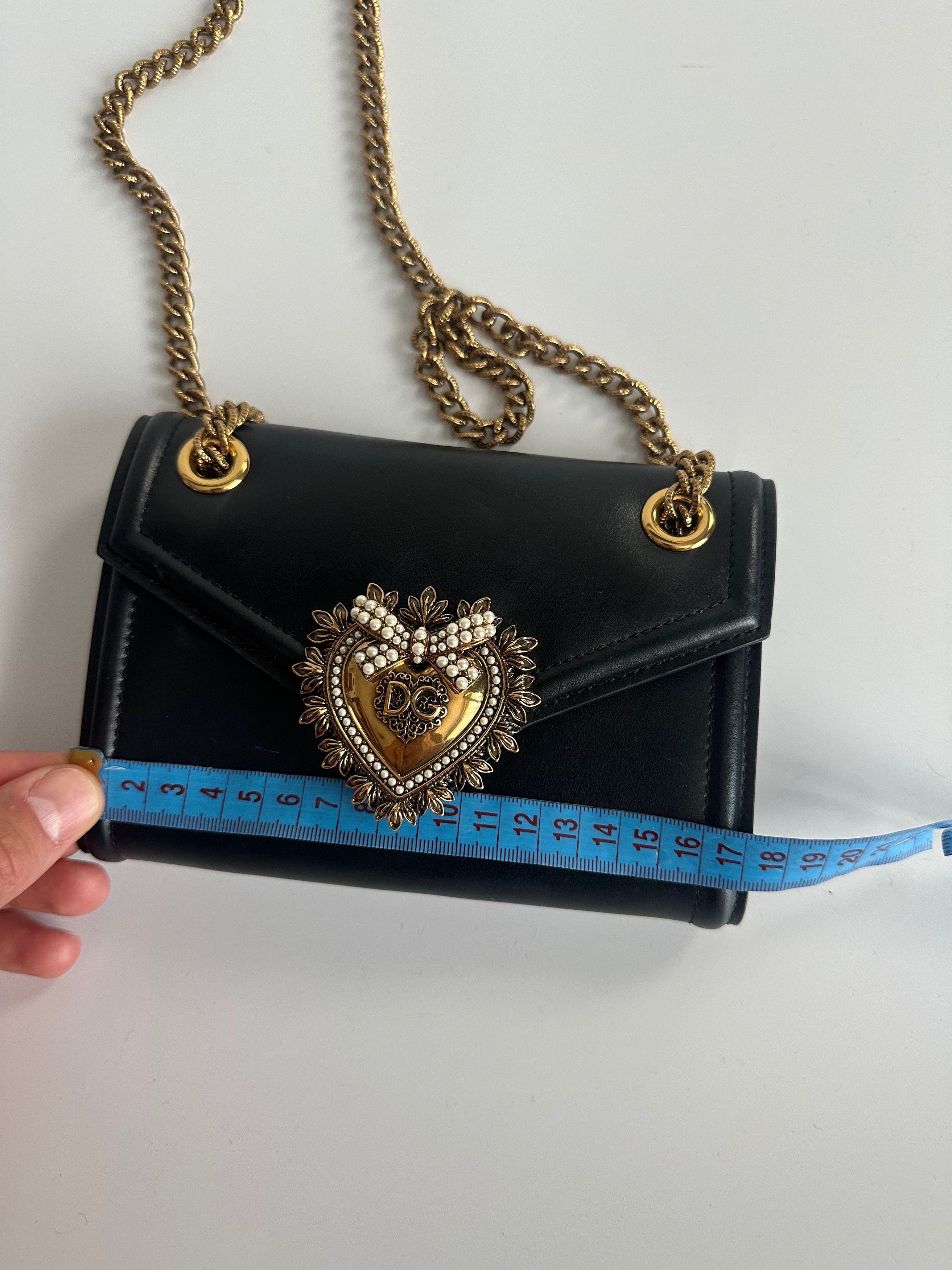 Dolce & Gabbana Dolce & Gabbana Devotion Mini Black Leather Bag Shoulder Size ONE SIZE - 15 Thumbnail