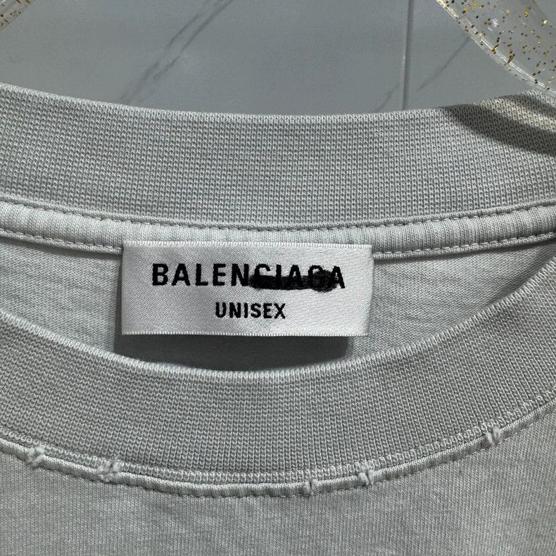 Balenciaga Balenciaga Washed Destroyed Printed Logo Short Sleeve T-Sh Size US XS / EU 42 / 0 - 3 Thumbnail