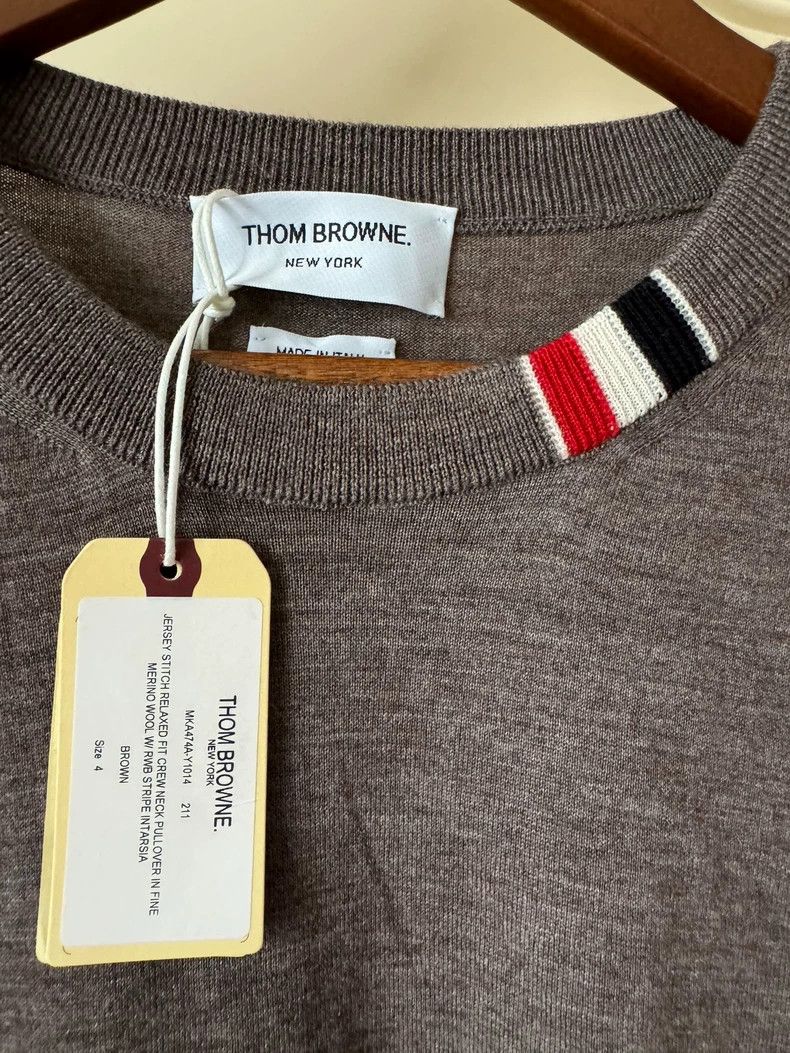 Thom Browne Thom Browne Round neck long sleeve sweater Size US XL / EU 56 / 4 - 3 Thumbnail
