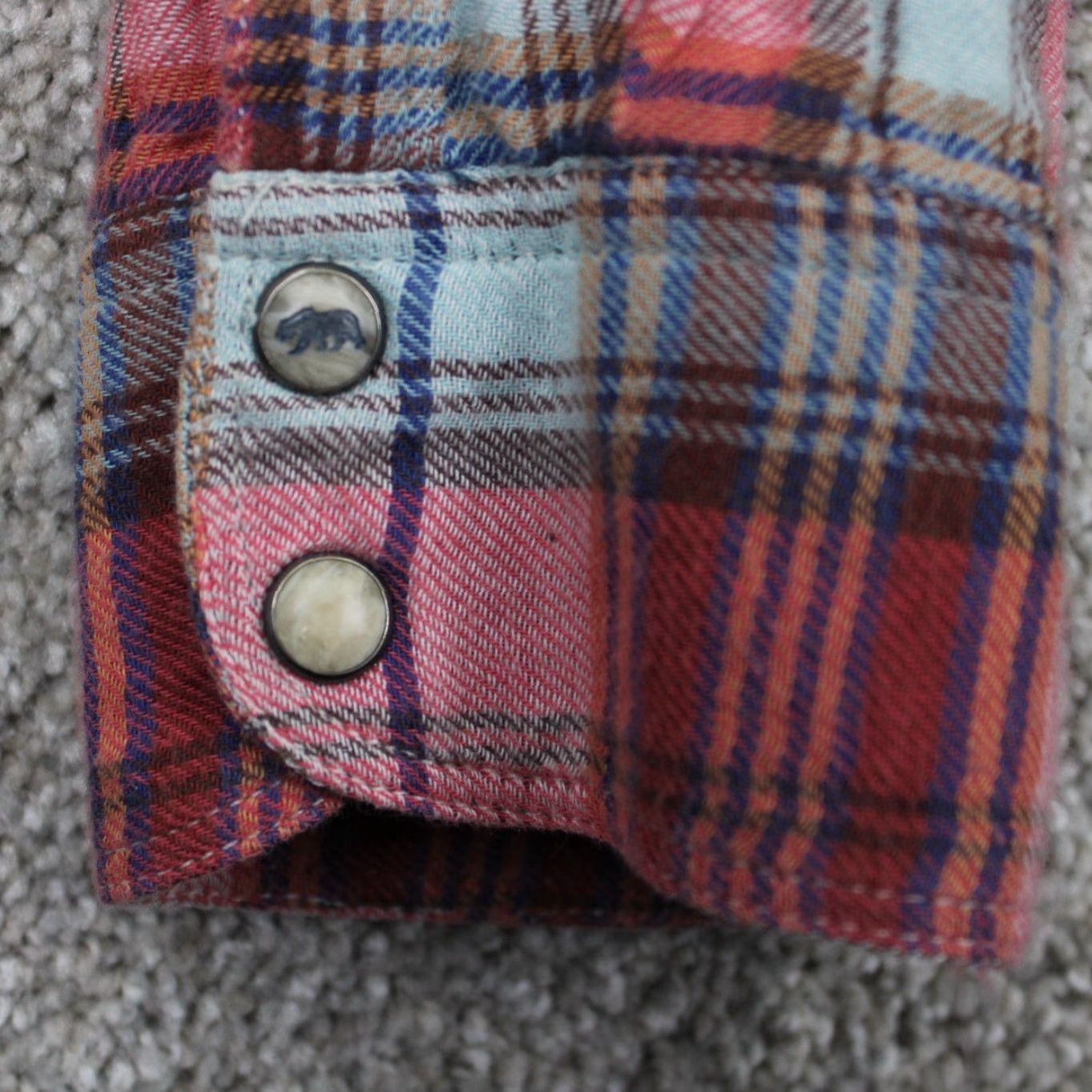 Lucky Brand Lucky Brand Button-Up Shirt Adult Large Red/Blue Plaid Cotton Pearl Snap Western Casual Business Formal Workwear Mens L Size US L / EU 52-54 / 3 - 7 Thumbnail