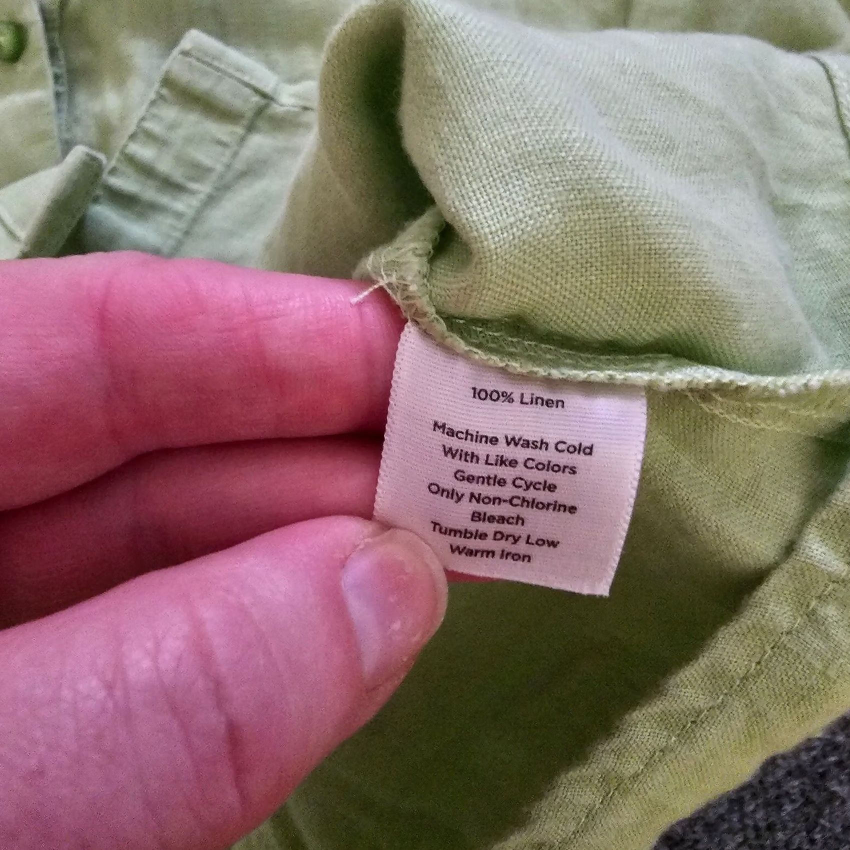 Talbots Talbots Top Womens Medium Green Linen 3/4 Sleeve V-Neck Button Classic Career Shirt Blouse Mens Womens Boys Girls Size M / US 6-8 / IT 42-44 - 7 Thumbnail