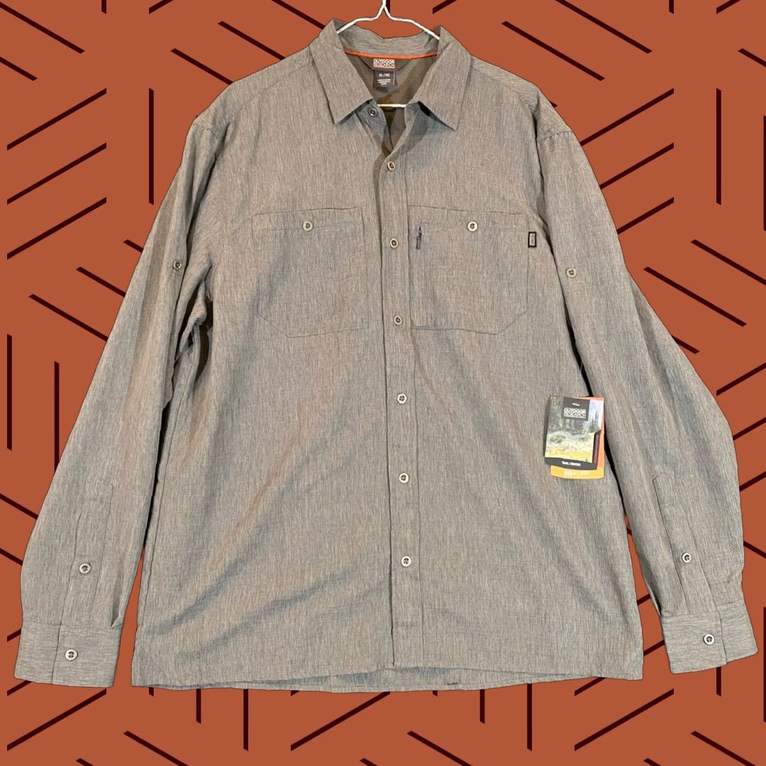 OUTDOOR RESEARCH Shirt Mens XL Gray Wayward Roll-Tab Button Hiking NEW