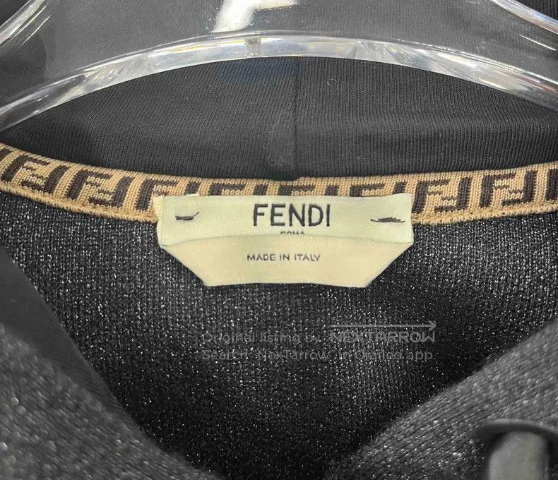 Fendi Fendi Black Black and Gold Ribbon Embroidered Letter Logo Size S / US 4 / IT 40 - 3 Thumbnail