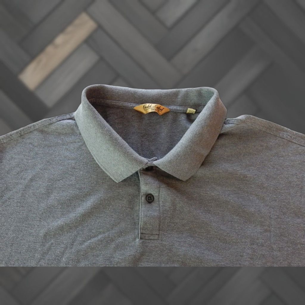 Roundtree & Yorke VINTAGE Roundtree & Yorke Polo Shirt Men 3XB Big & Tall Gray 100% Cotton Short Sleeve Polo Mens Size US XXL / EU 58 / 5 - 1 Thumbnail