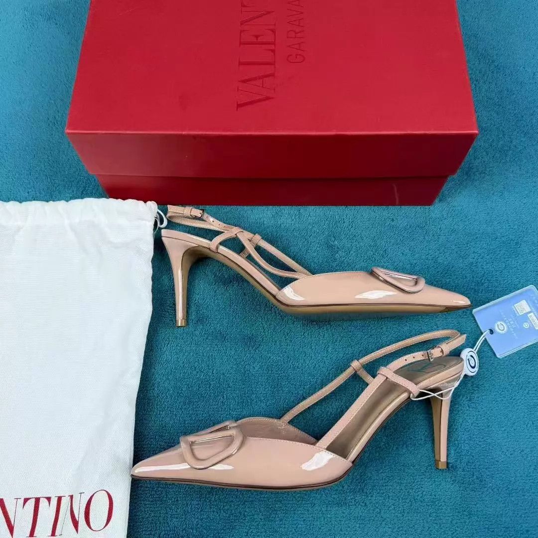 Valentino Valentino Patent Back Tie Stiletto Cinnamon Pink Size US 6.5 / IT 36.5 - 2 Thumbnail