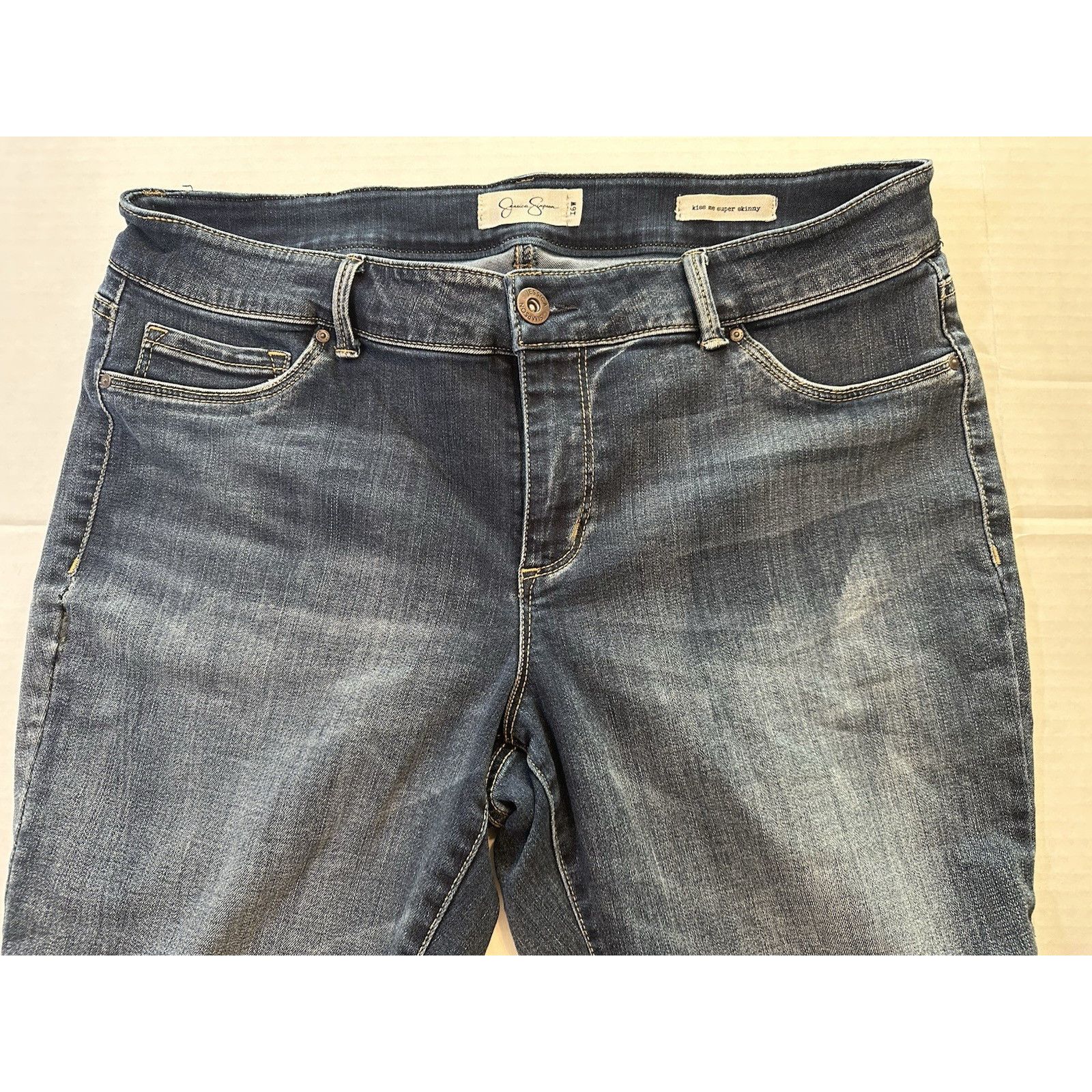 Jessica Simpson Jessica Simpson Kiss Me Super Skinny Jeans Blue 16W Preppy Size 38" / US 16 / IT 52 - 12 Thumbnail