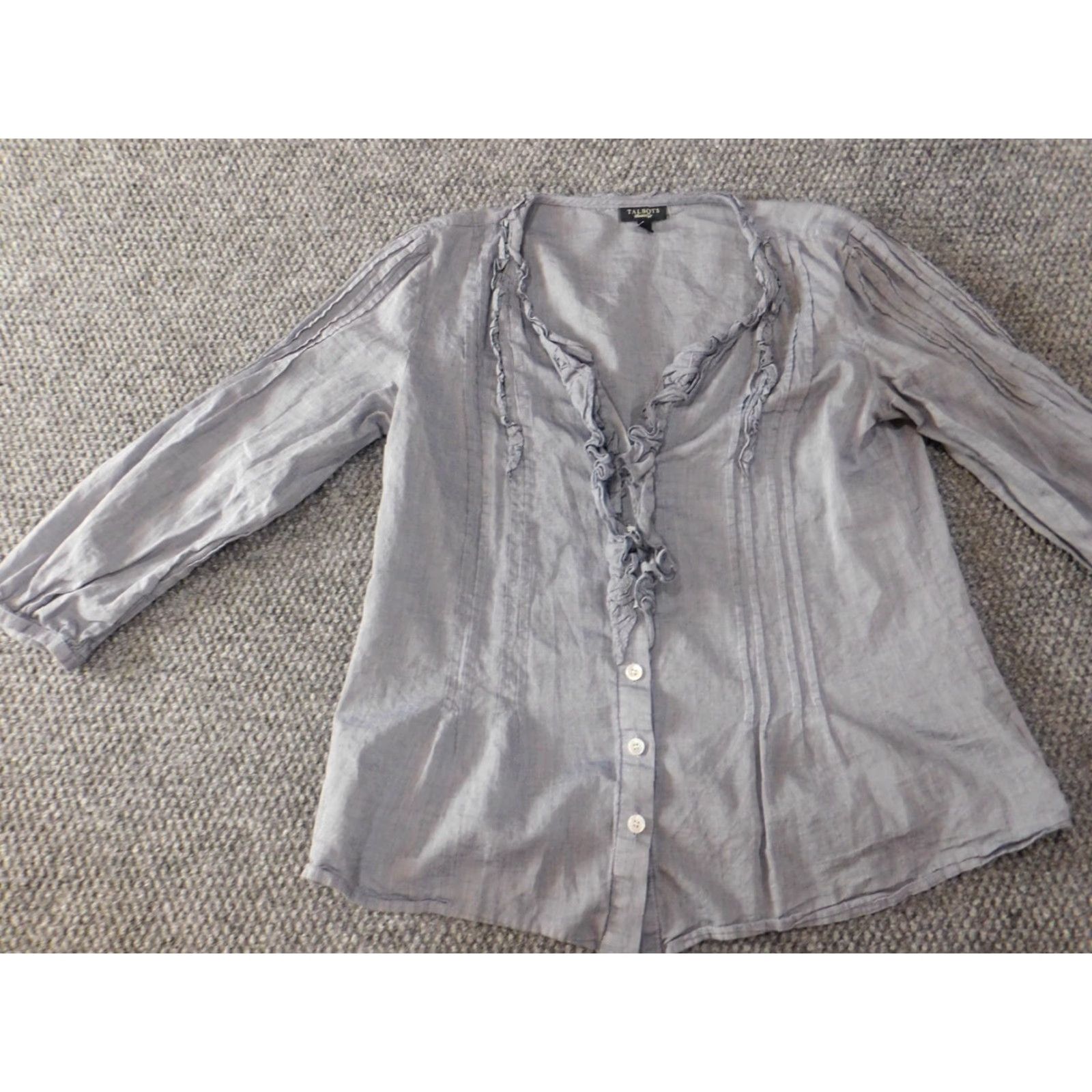 Talbots Talbots Womens Button-Up Shirt 2 Blue Casual Long Sleeve Collared 100% Cotton Classic Shirt Womens Boys? Size XS / US 0-2 / IT 36-38 - 3 Thumbnail