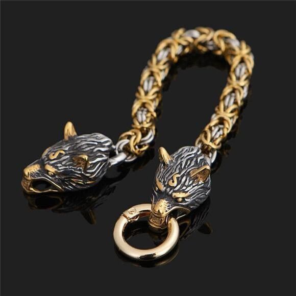 Other Nordic Celtic Wolf Men’s Handmade Stainless-Steel Bracelet Size ONE SIZE - 4 Thumbnail