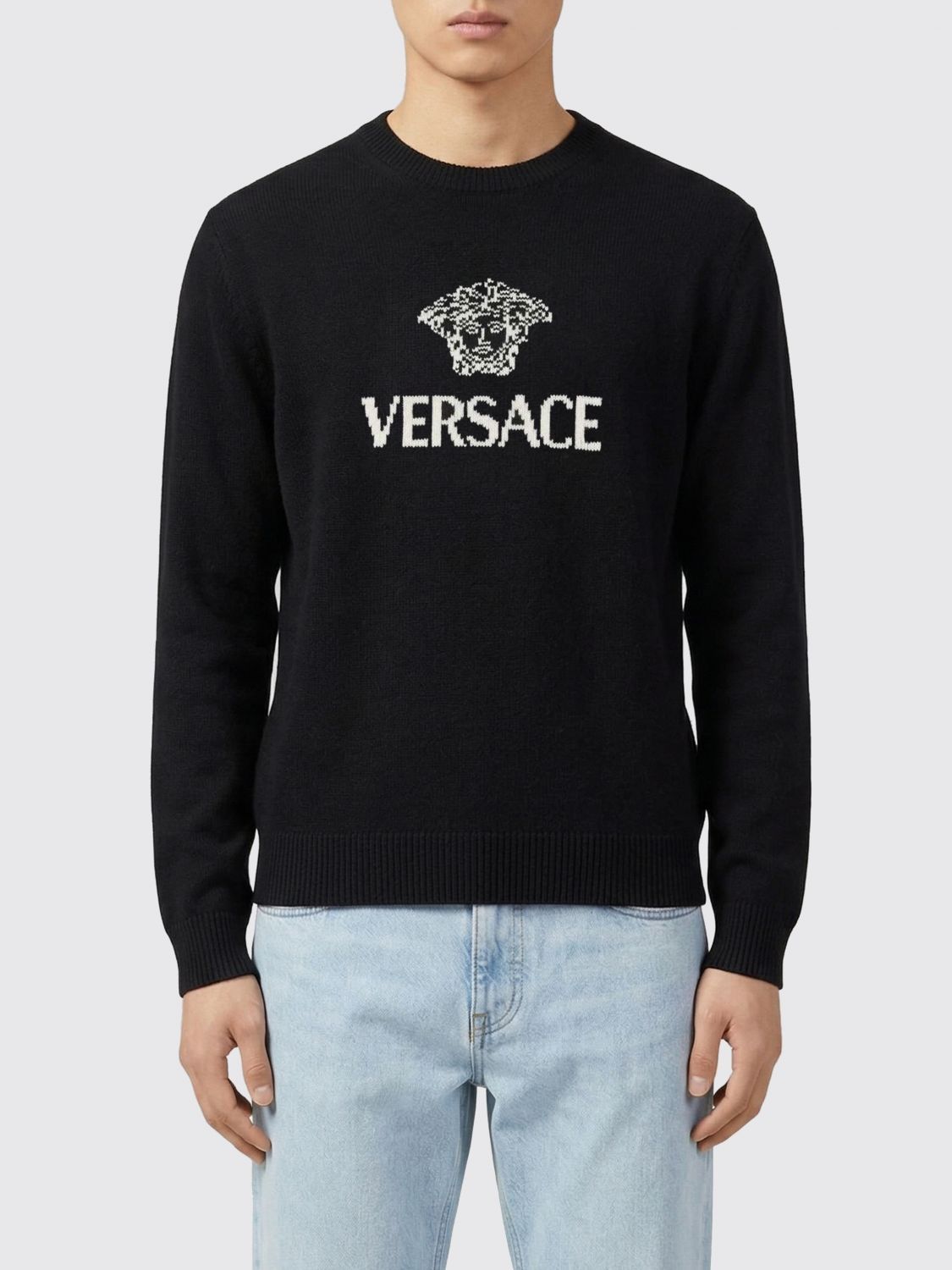 Versace Versace Sweater Men Black Size US M / EU 48-50 / 2 - 1 Thumbnail