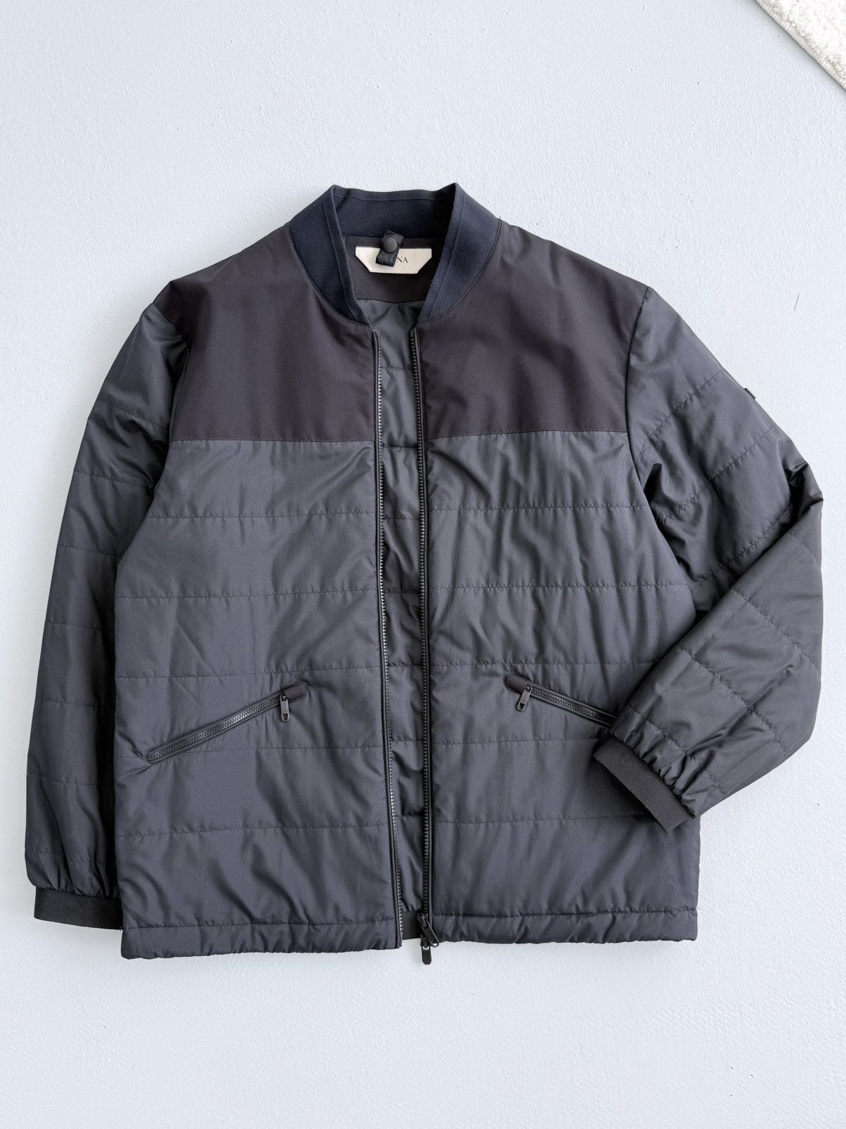 Ermenegildo Zegna ZEGNA Quilted Bomber Jacket Dark Navy Full Zip XL Size US XL / EU 56 / 4 - 2 Thumbnail