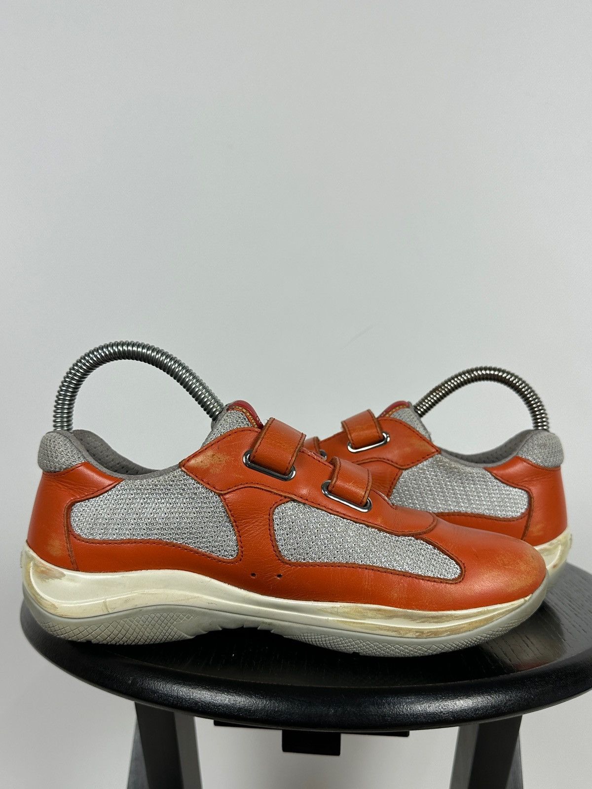 Prada Vintage Prada America’s Cup Orange Leather Sneakers Size US 5 / IT 35 - 7 Thumbnail
