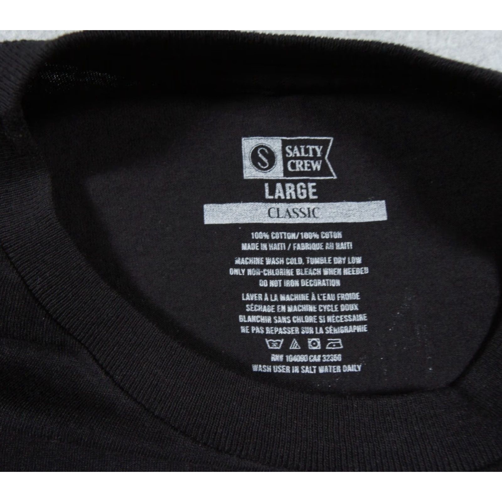 Vintage Salty Crew Shirt Mens Large Black Graphic Tee Short Sleeve Crewneck Fishing Adult Size US L / EU 52-54 / 3 - 6 Thumbnail