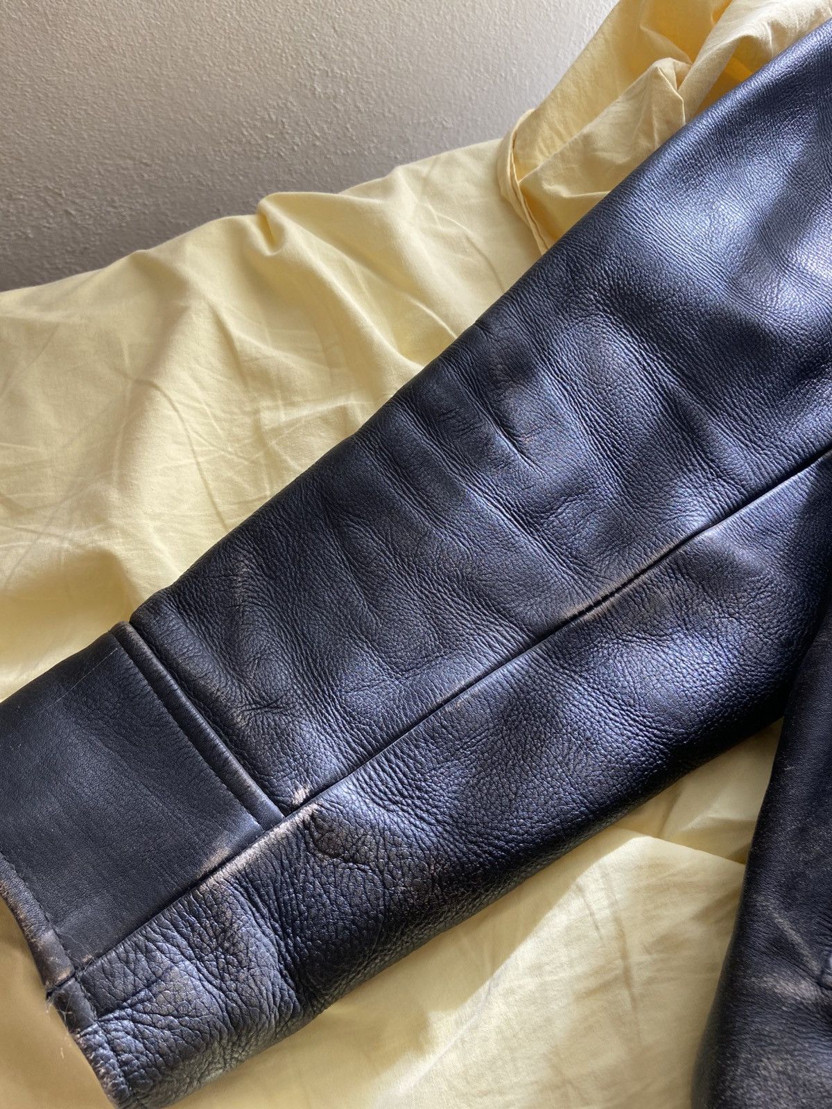 Genuine Leather Vintage real heavy leather bomber jacket Size US XXL / EU 58 / 5 - 10 Thumbnail