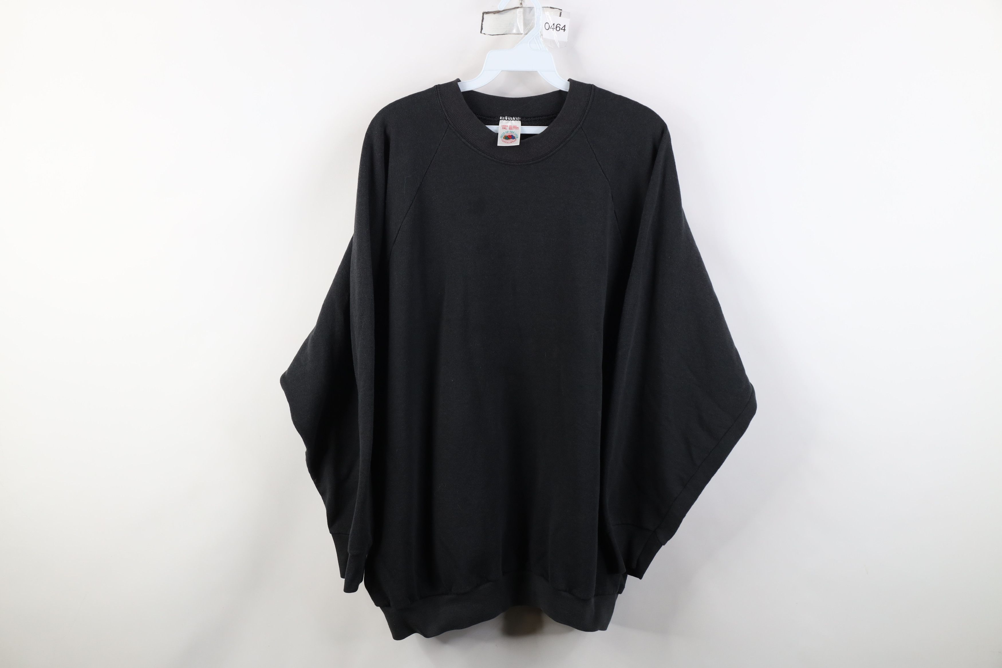 Vintage Vintage 90s Streetwear Blank Crewneck Sweatshirt Black USA Size 3XL / US 20-22 - 1 Thumbnail