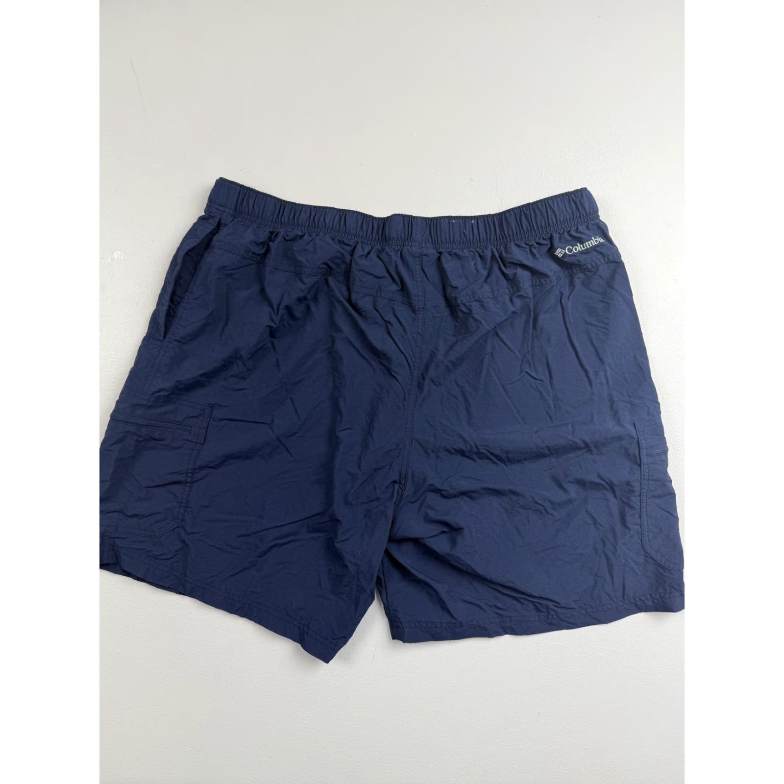 Vintage Columbia Pants Mens 2XL Navy Blue Hiking Nylon Elastic Waist Belt Zip Pockets Size US 39 - 2 Thumbnail