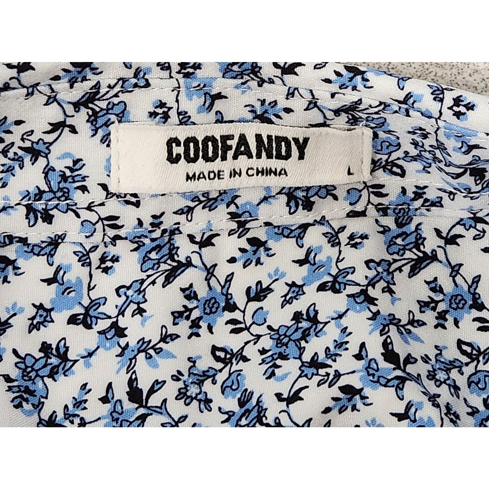 Other COOFANDY Blue Floral Button Down Large Shirt NWOT Size US L / EU 52-54 / 3 - 5 Thumbnail