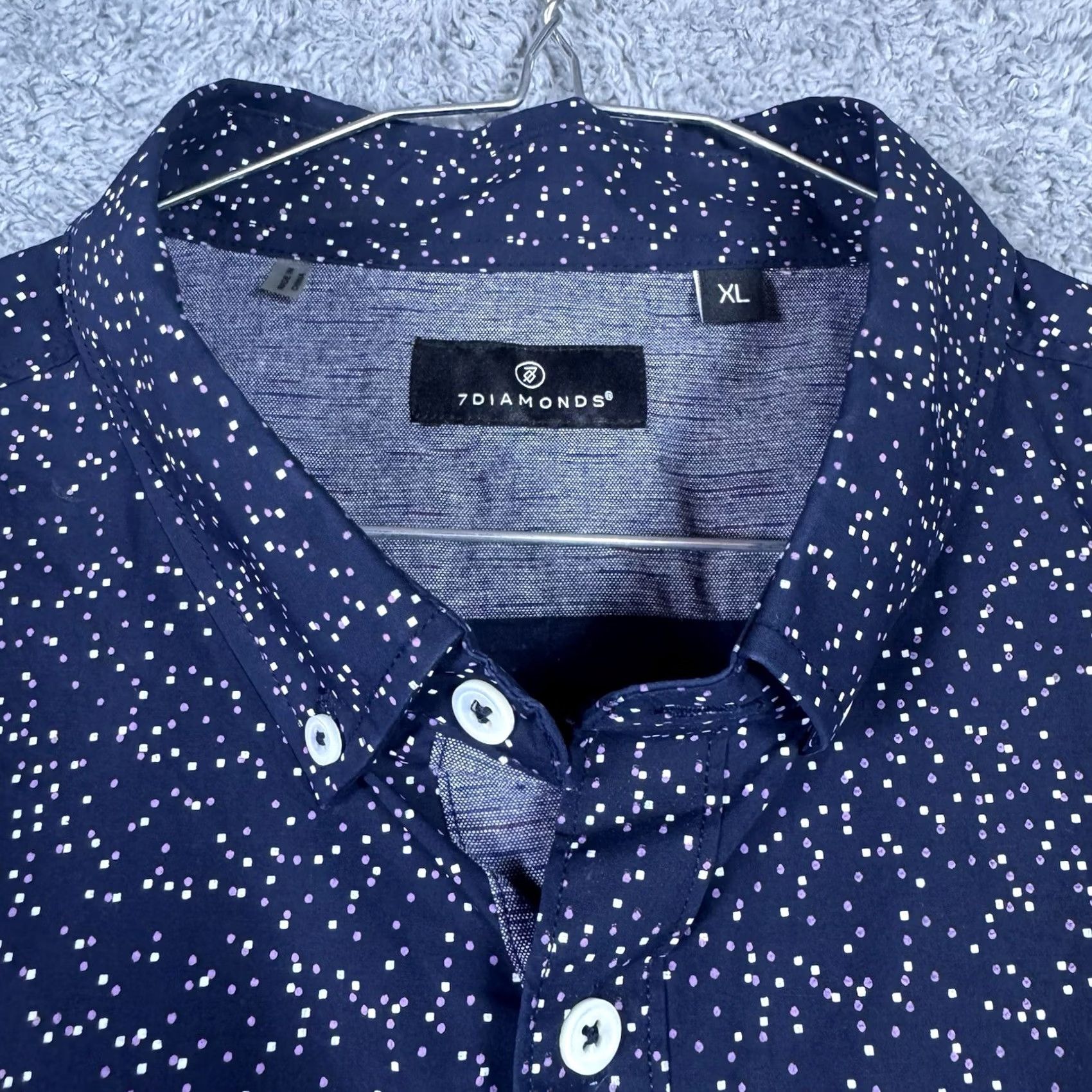 Vintage 7 Diamonds 4-Way Stretch Shirt Mens XL Premium California Stars Geometric Shirt Mens XL Geometric Stars Front Button-Up Shirt - 7 Diamonds Size US XL / EU 56 / 4 - 3 Thumbnail