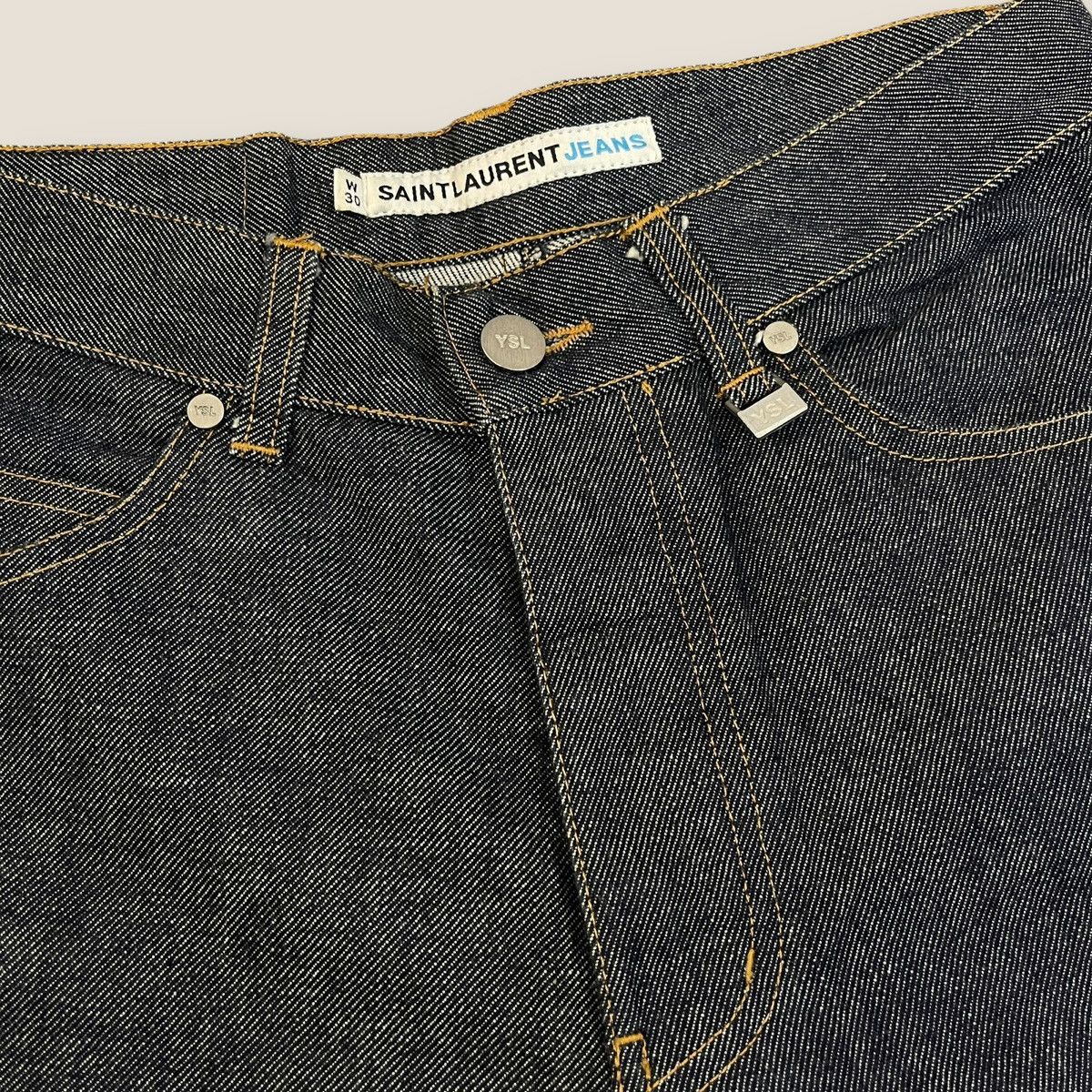 Saint Laurent Paris Vintage Saint Lauren Raw Denim Jeans Loose Straight Cut Size 29" - 6 Thumbnail