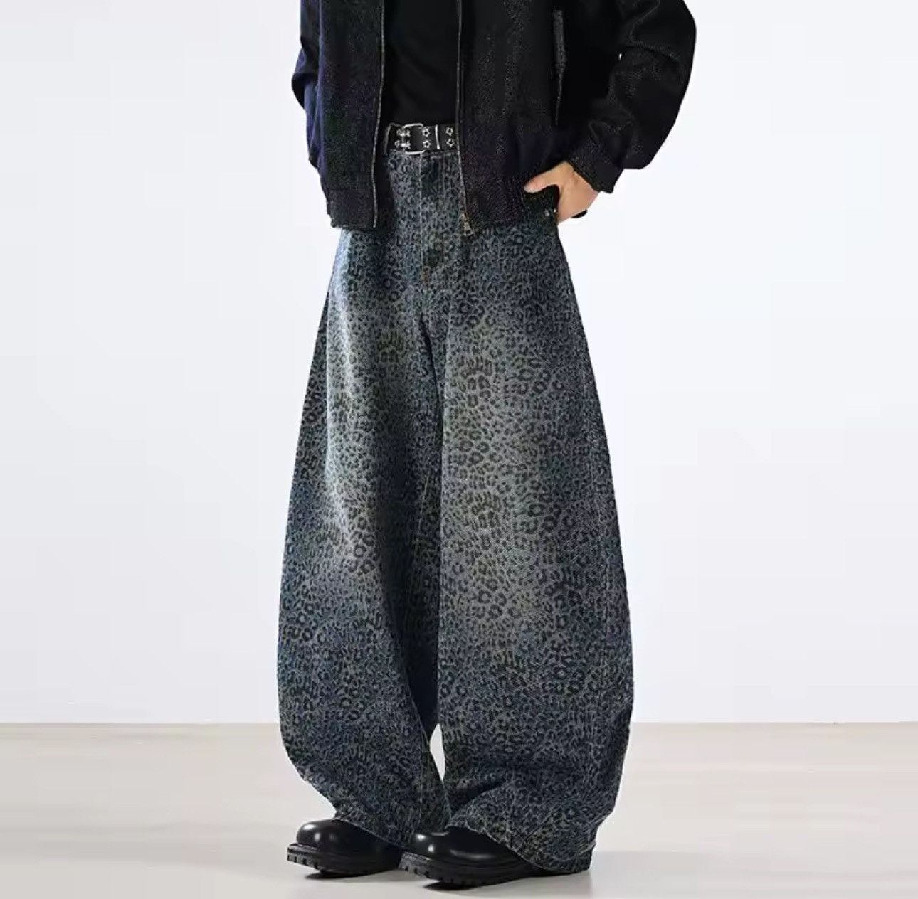 Other Leopard Baggy Gradient Drip Streetwear Loose Jeans Pants Size US 30 / EU 46 - 5 Thumbnail