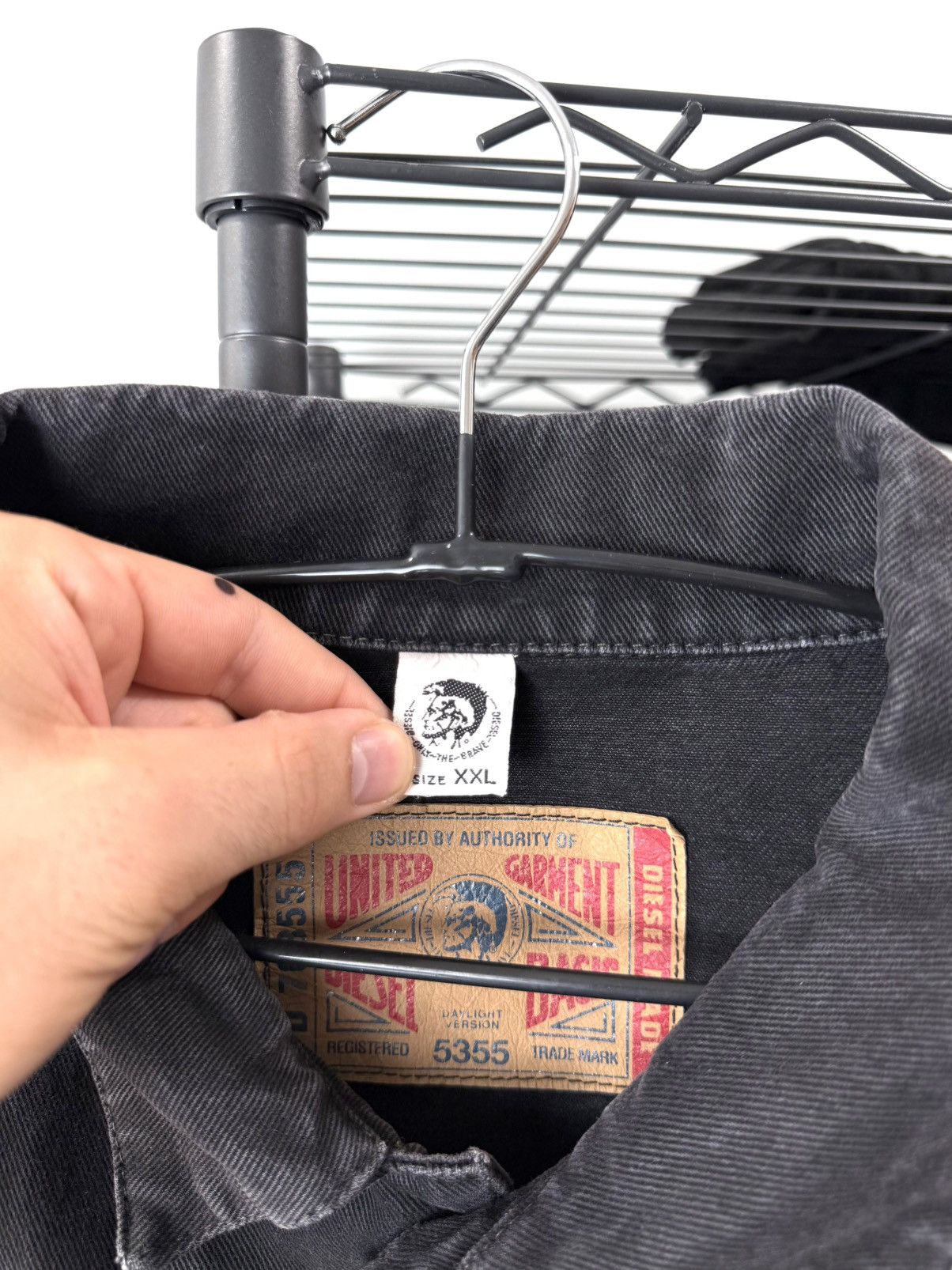 Diesel 💥Rare! Vintage Diesel Denim Jacket Archive Leather Patch Size US XXL / EU 58 / 5 - 11 Thumbnail