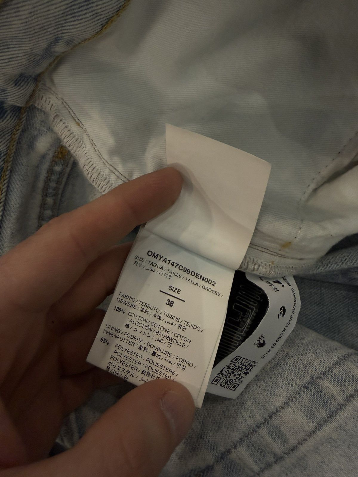 Off-White Size 38 - Off-White Diag Tab Arrow Jeans Slim Virgil Abloh Size US 38 / EU 54 - 11 Thumbnail