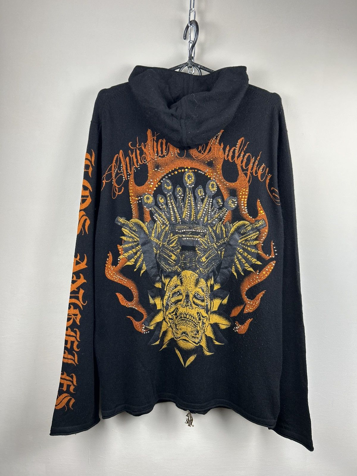 Christian Audigier Zip Hoodie Black Logo