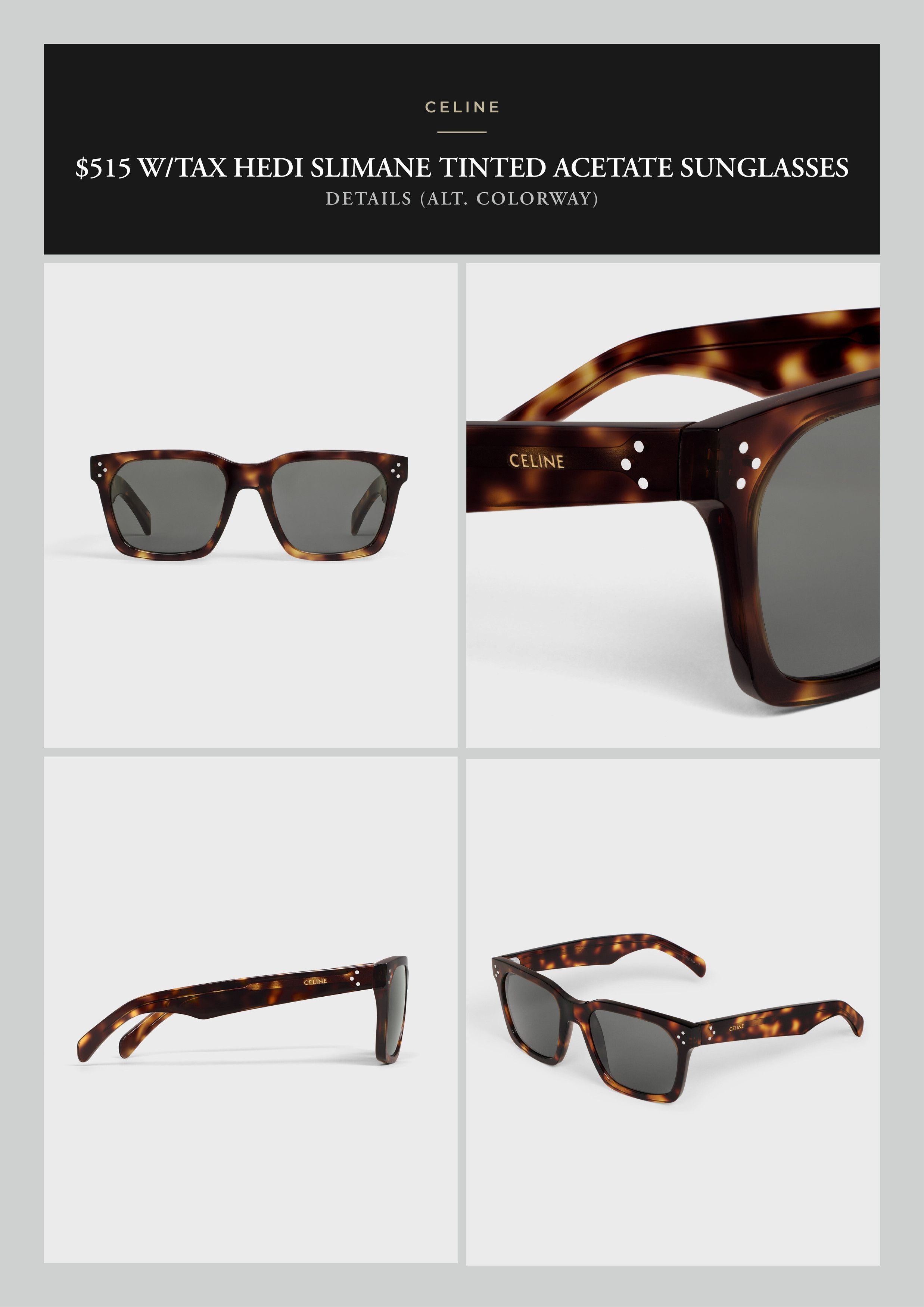 Celine Coveted Effortless Cool NEW $515 w/tax CELINE Tinted Acetate Size ONE SIZE - 7 Thumbnail