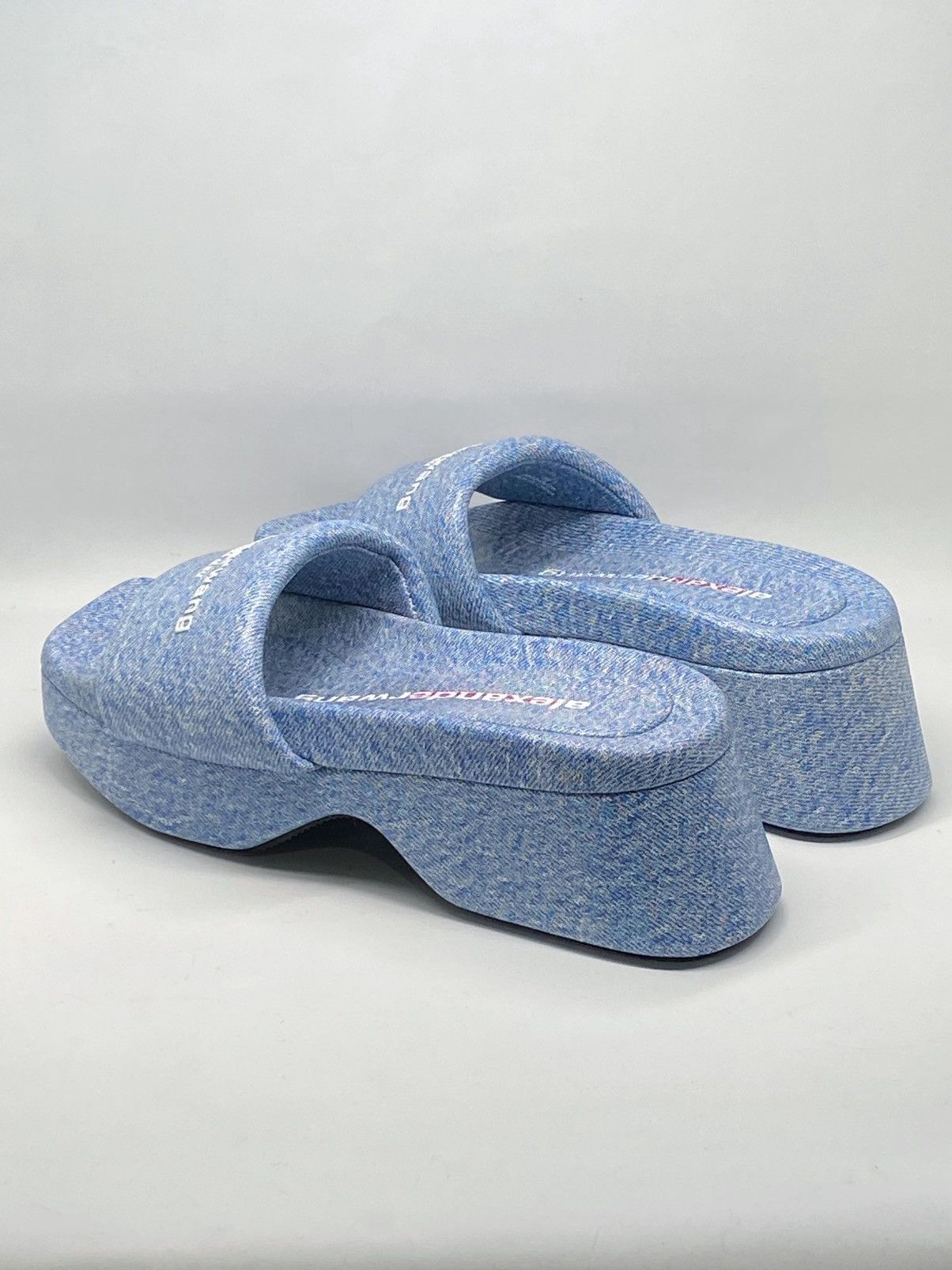 Alexander Wang Alexander Wang Denim Print Leather Platform Sandals size 38 Size US 8 / IT 38 - 8 Thumbnail