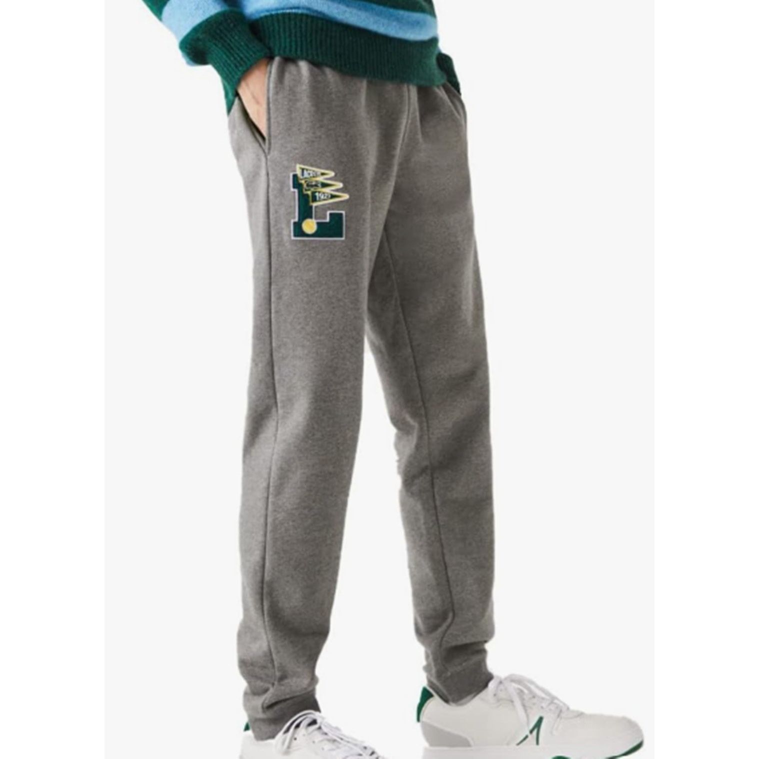 Lacoste Lacoste Mens Varsity L Joggers, Heather Lead, Sweatpants XXL Size US 36 / EU 52 - 1 Thumbnail