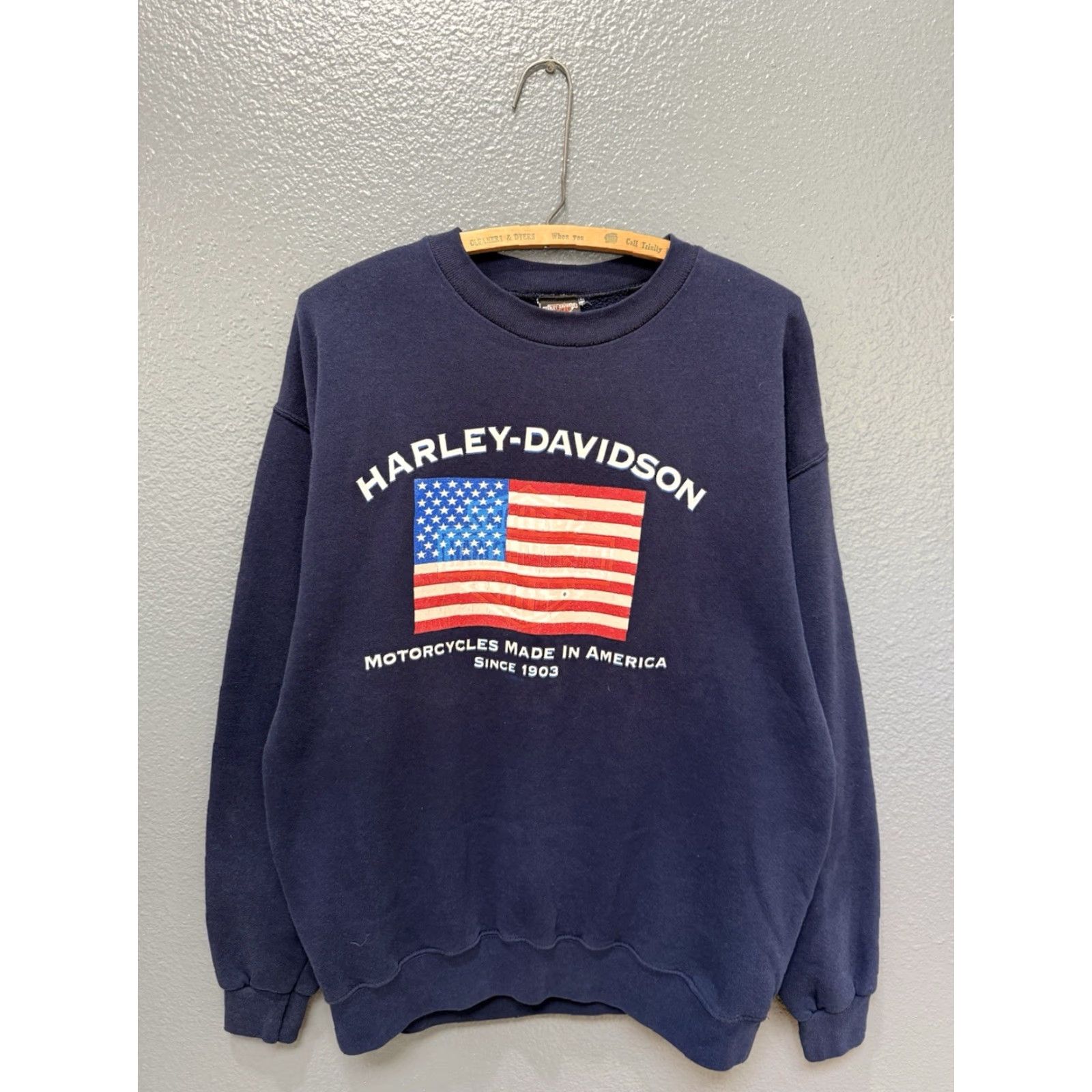 Harley Davidson VINTAGE Harley-Davidson Sweatshirt Biker Blue 90s Pullover Size L Men Mens Shirt Hoodie? Size US L / EU 52-54 / 3 - 3 Thumbnail