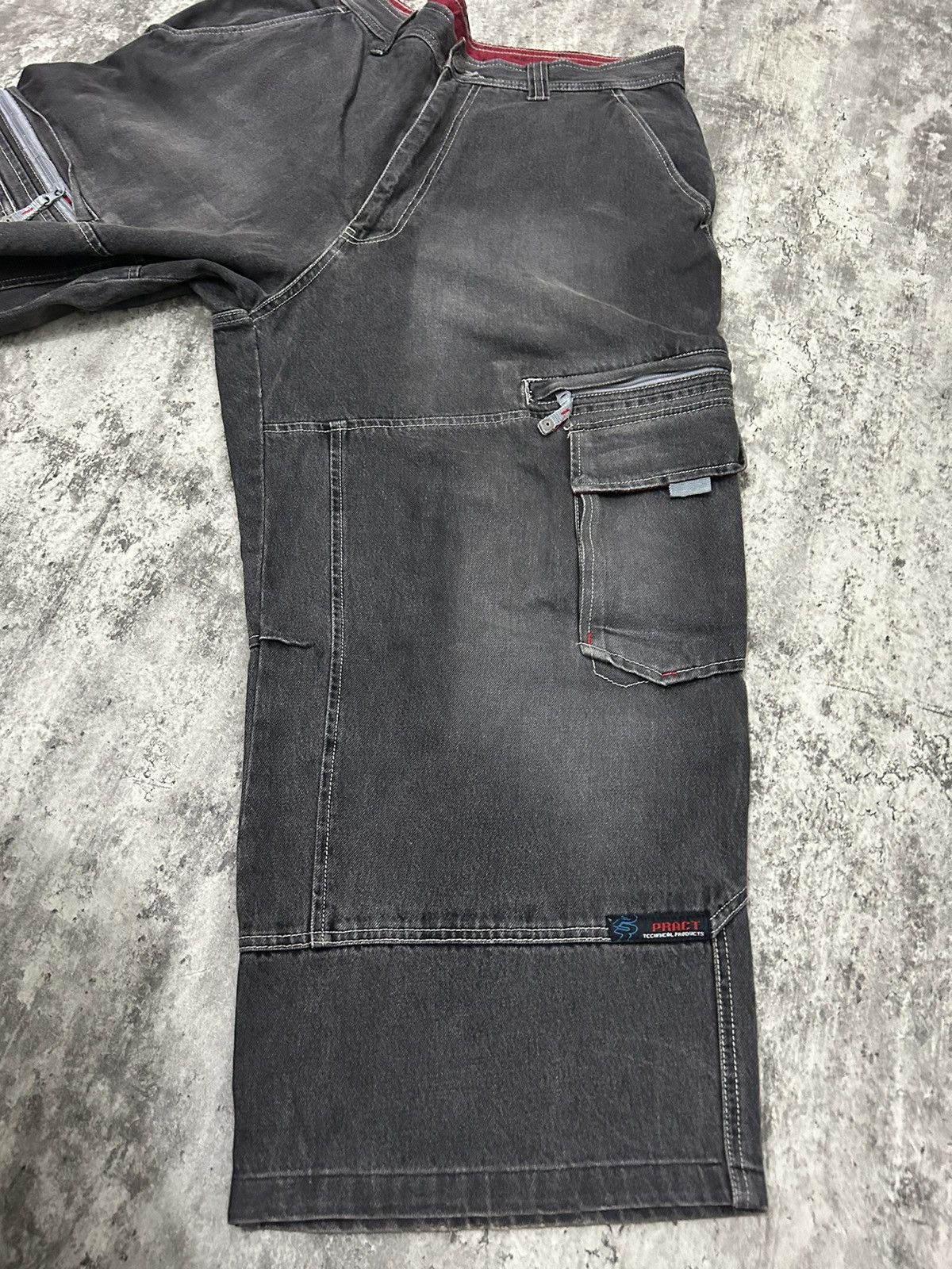 JNCO × Vintage Vintage Pract Denim Cargo Baggy Pants Size US 35 - 4 Thumbnail