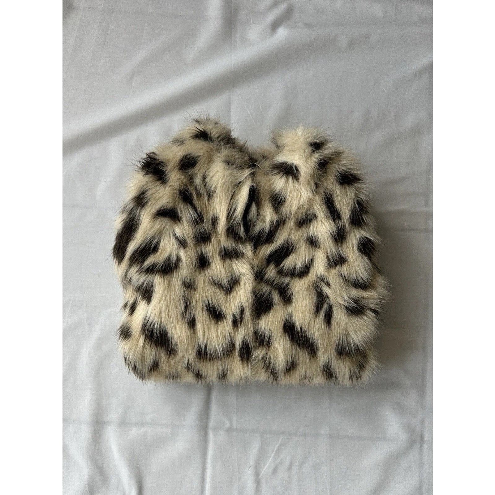 Freeworld NWT Boutique Faux Leopard Print Hooded Fur Vest Pockets M Size M / US 6-8 / IT 42-44 - 4 Thumbnail