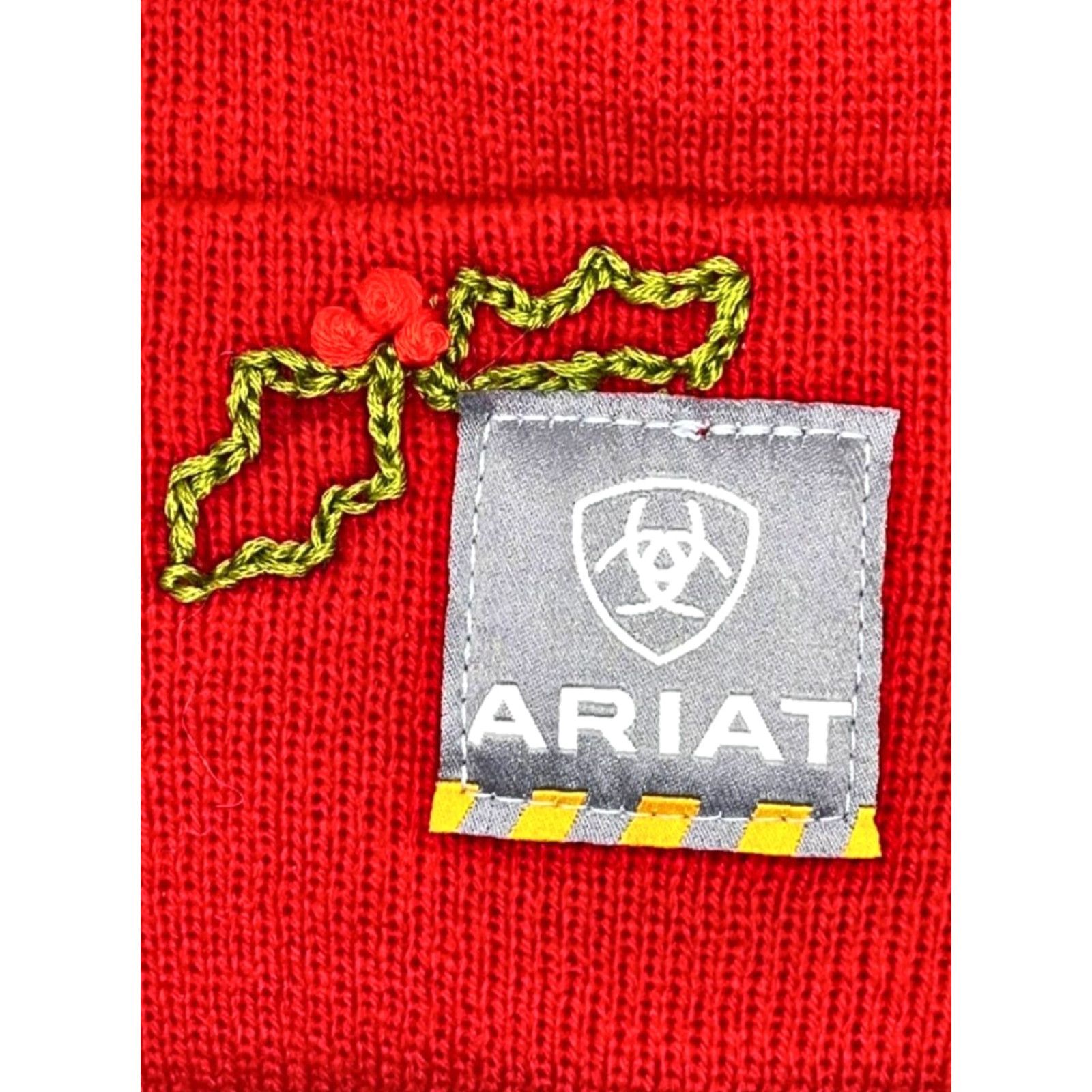 Ariat Ariat Beanie Women’s Rebar Christmas Embroidered 3M Thinsulate Stretch Elite NWT Red One Size Size ONE SIZE - 4 Thumbnail