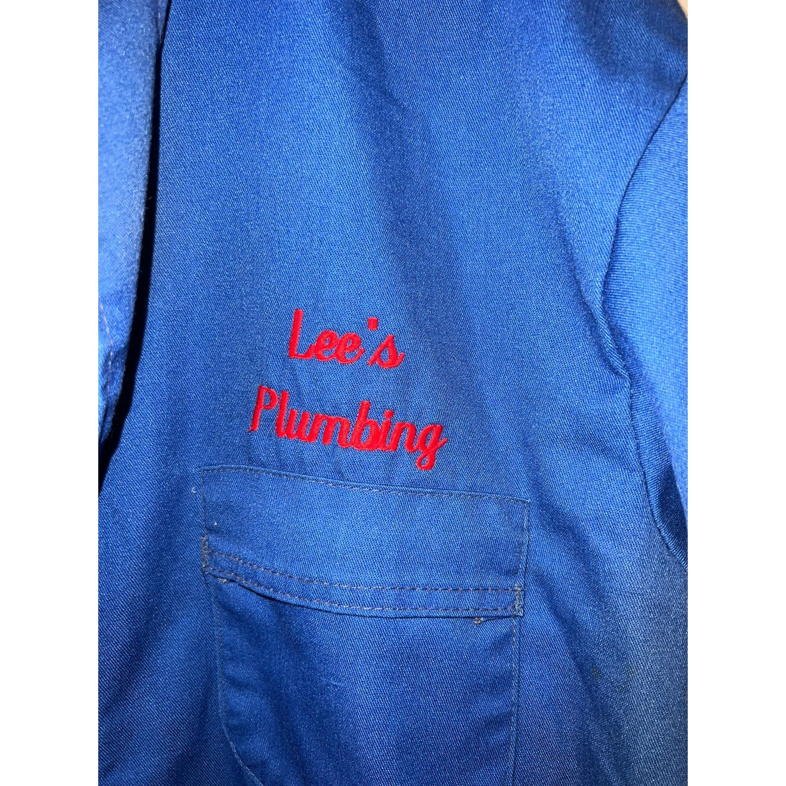 Vintage Wear Guard Lee's Plumbing Blue Work Coverall Overall Talon Size US XL / EU 56 / 4 - 6 Thumbnail