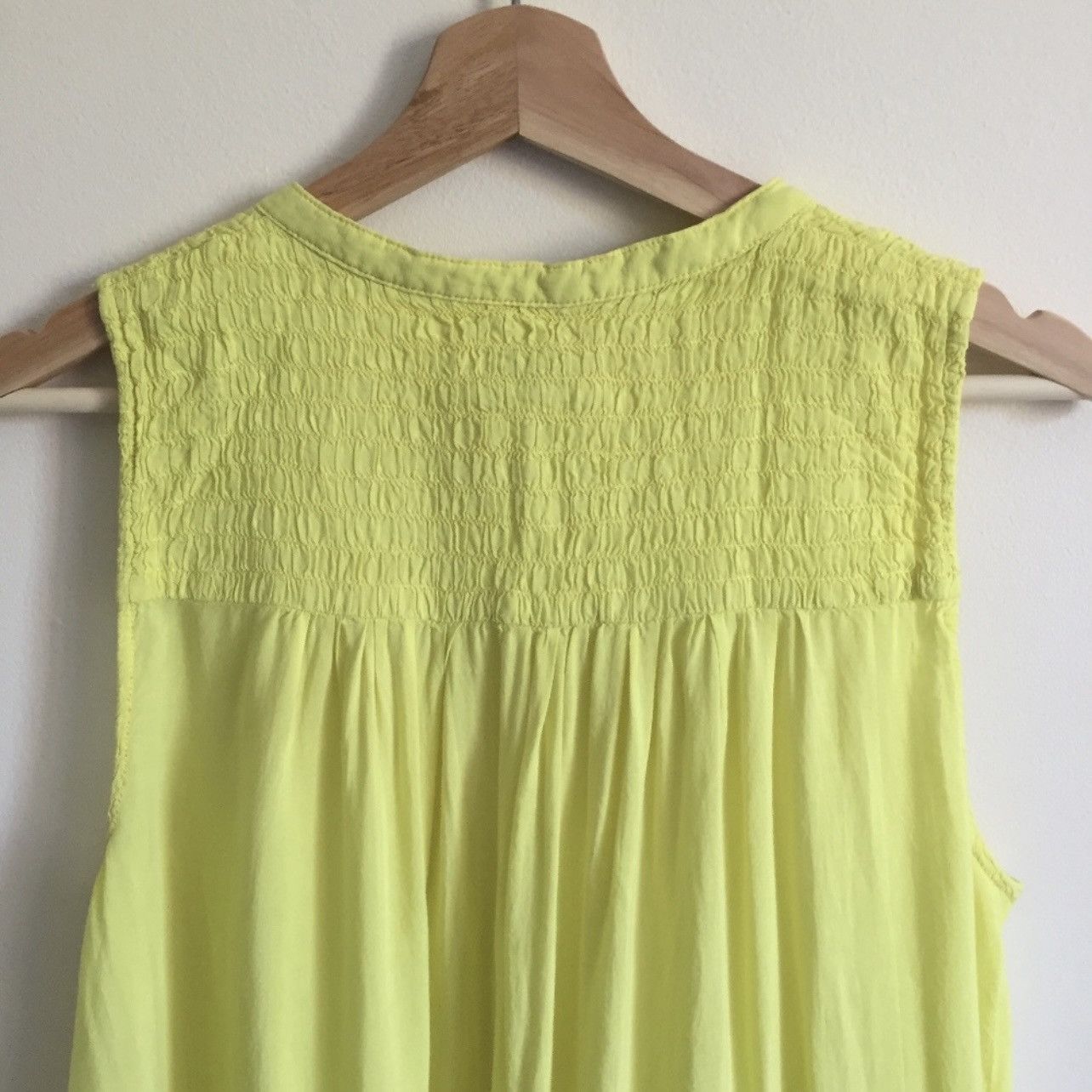 Anthropologie ANTHROPOLOGIE Yellow Smocked Button Up Tank Top Size XS / US 0-2 / IT 36-38 - 6 Thumbnail