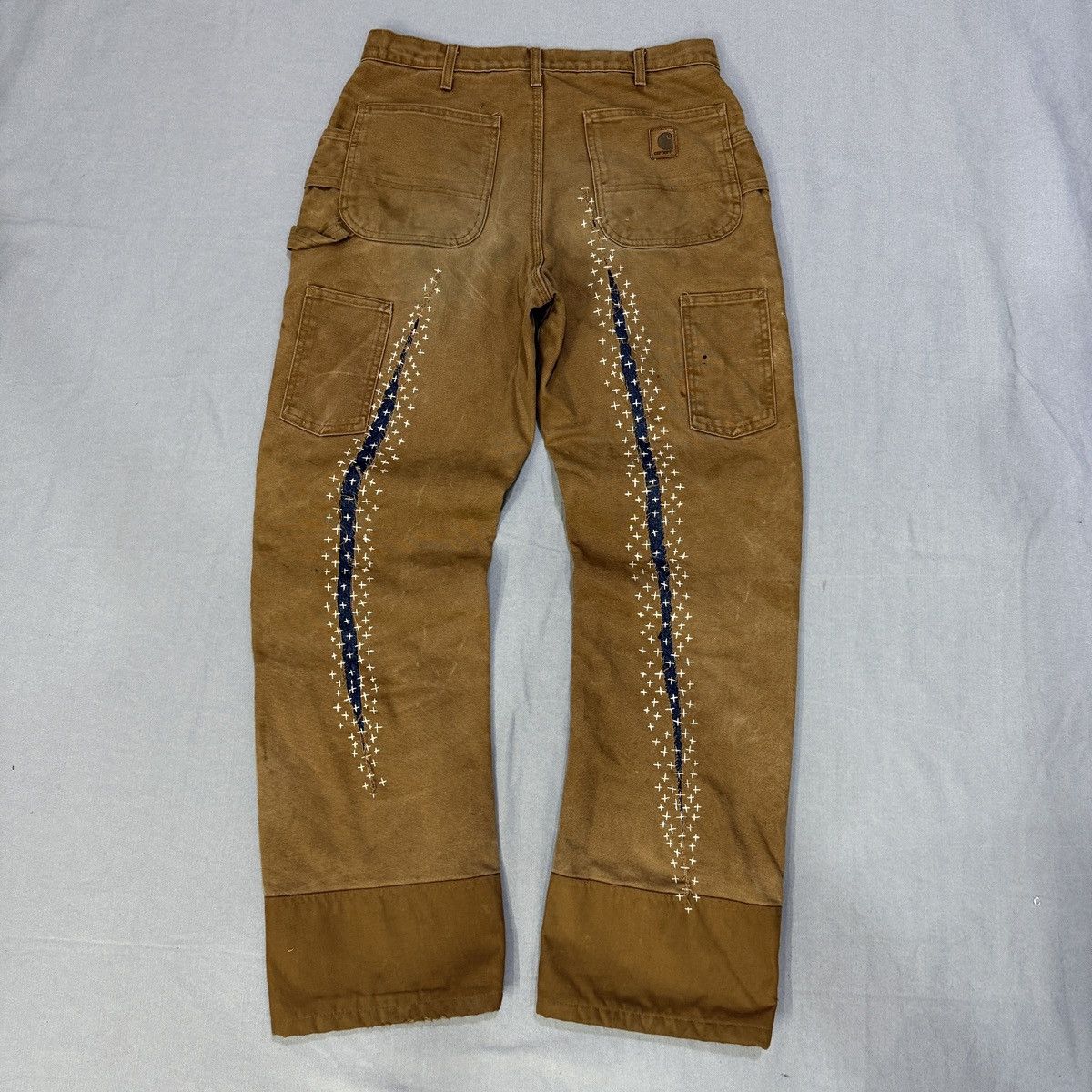 Carhartt Carhartt sashiko embroiderd B194 BRN Double knee denim Size US 34 / EU 50 - 4 Thumbnail