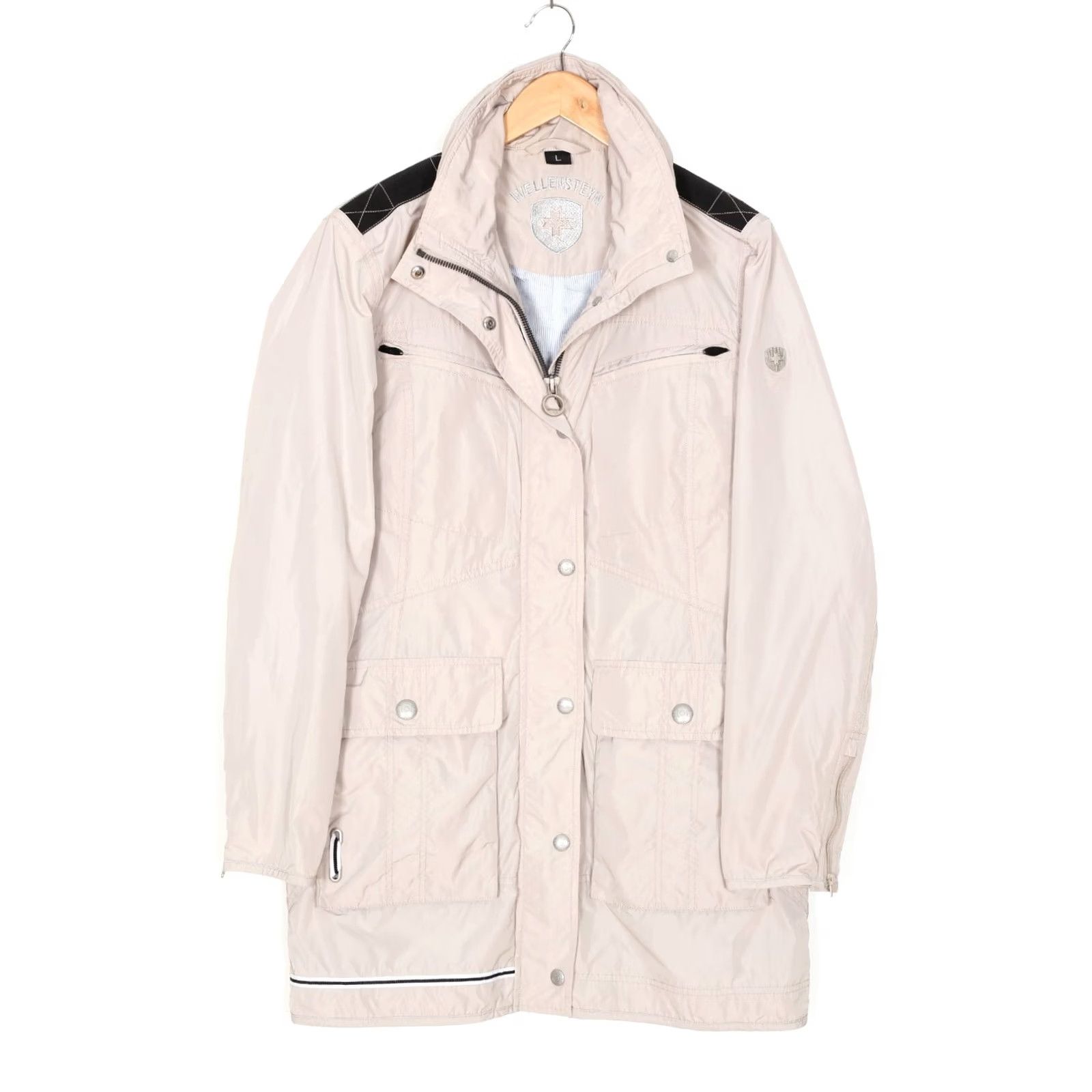Vintage WELLENSTYN Illusion Jacket Women L Hooded Mid Length Grey MJ5012 Size L / US 10 / IT 46 - 2 Thumbnail