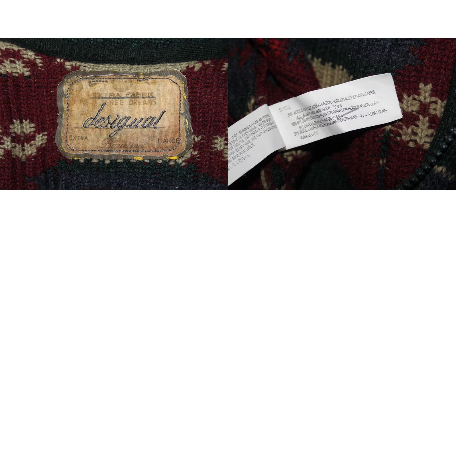 Desigual Desigual Multicoloured Wool Overcoat Jacket L Womens Barcelona Coat Size L / US 10 / IT 46 - 8 Thumbnail