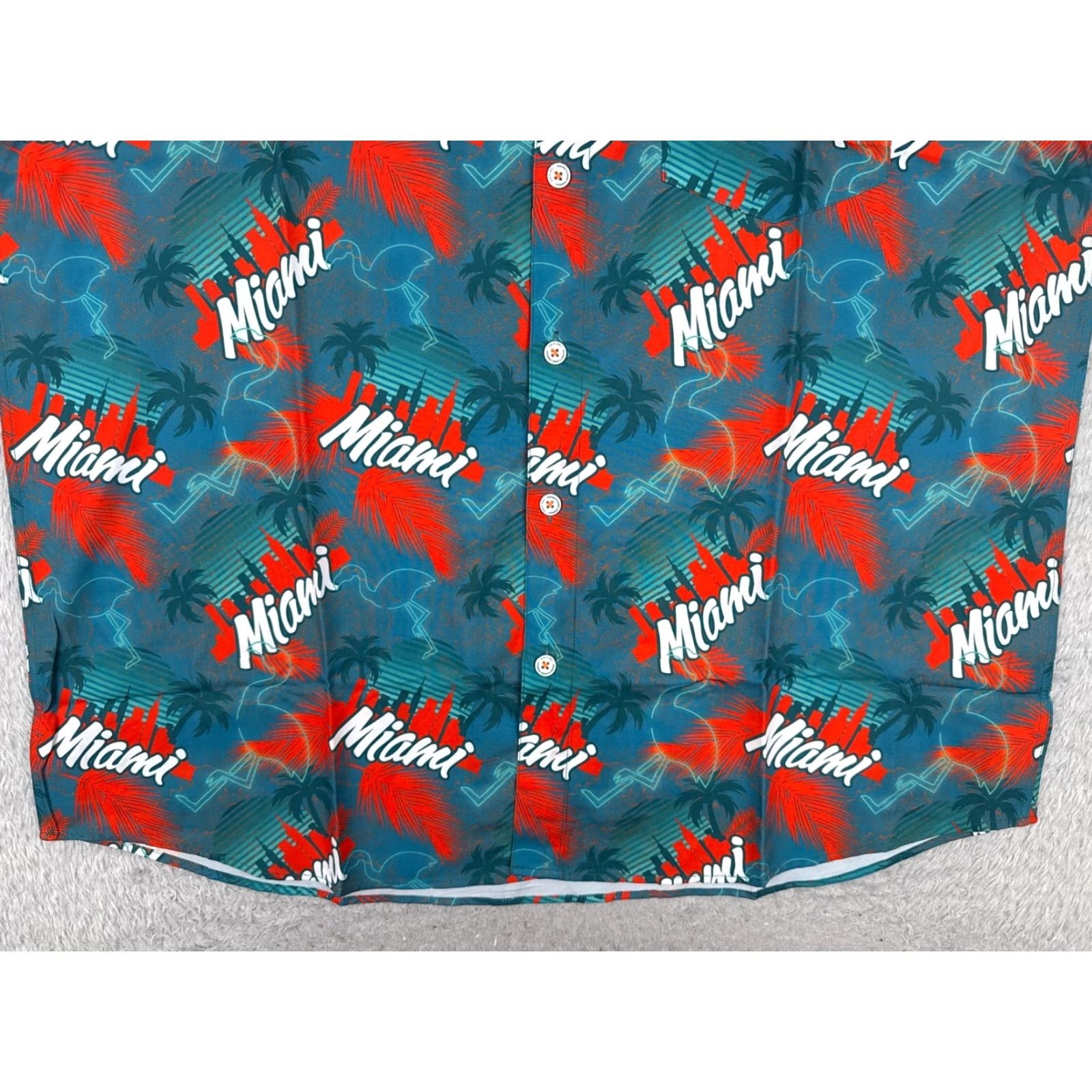 Vintage Dixxon Shirt Men 2XL XXL Red Blue Party Shirt The Vice Miami Flamingo Polyester Button-Up Floral Short Sleeve Hawaiian 90s Casual Mens Size US XXL / EU 58 / 5 - 5 Thumbnail