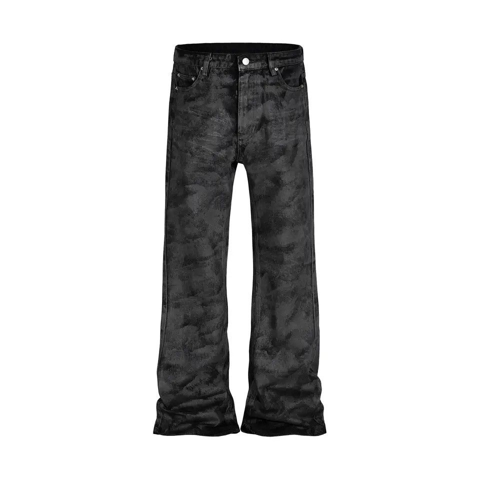 Japanese Brand × Vintage Hand Brushed Glue Sparkling Baggy Flare Jeans Size US 35 - 4 Thumbnail