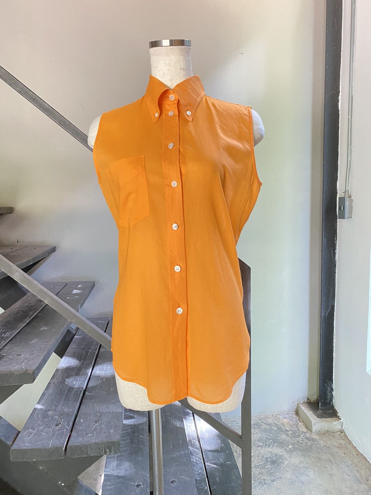Paul Smith Paul Smith WOMEN Orange Sleeveless Button-up Shirt Size S / US 4 / IT 40 - 9 Thumbnail