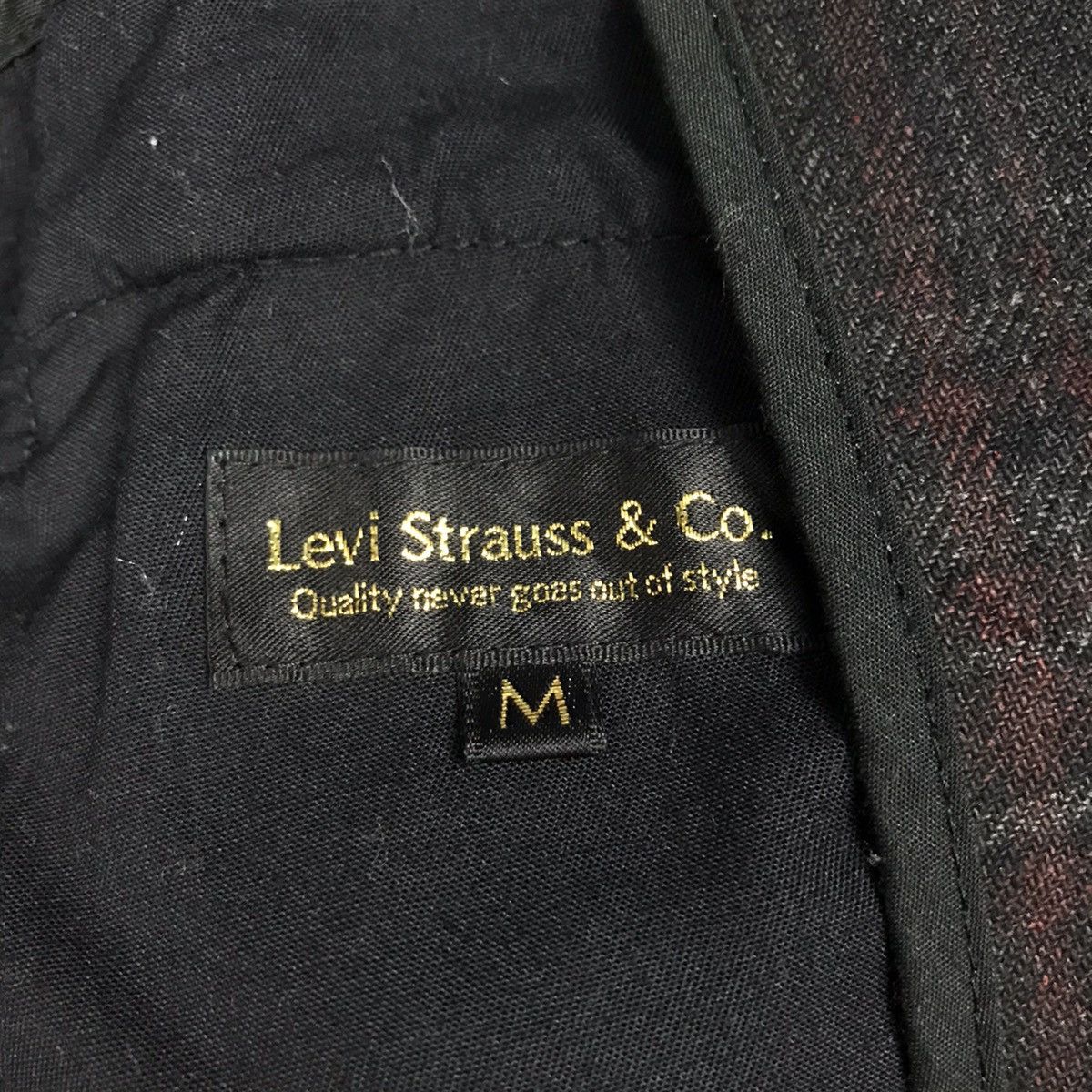If Six Was Nine × Japanese Brand × Levi's Vintage Clothing LEVIS FLANNEL BLACK PUNK JAPAN STYLE BLAZER COAT JACKET Size US M / EU 48-50 / 2 - 11 Thumbnail