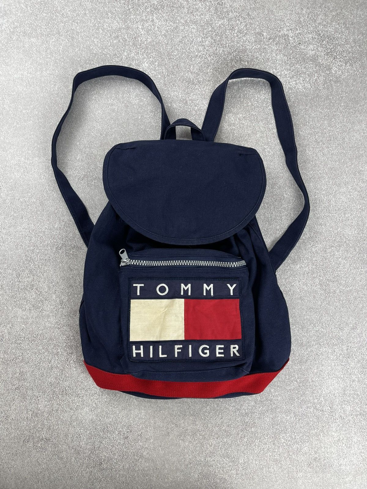 Tommy Hilfiger × Vintage Vintage Tommy Hilfiger Flag Canvas Backpack OS Size ONE SIZE - 1 Thumbnail