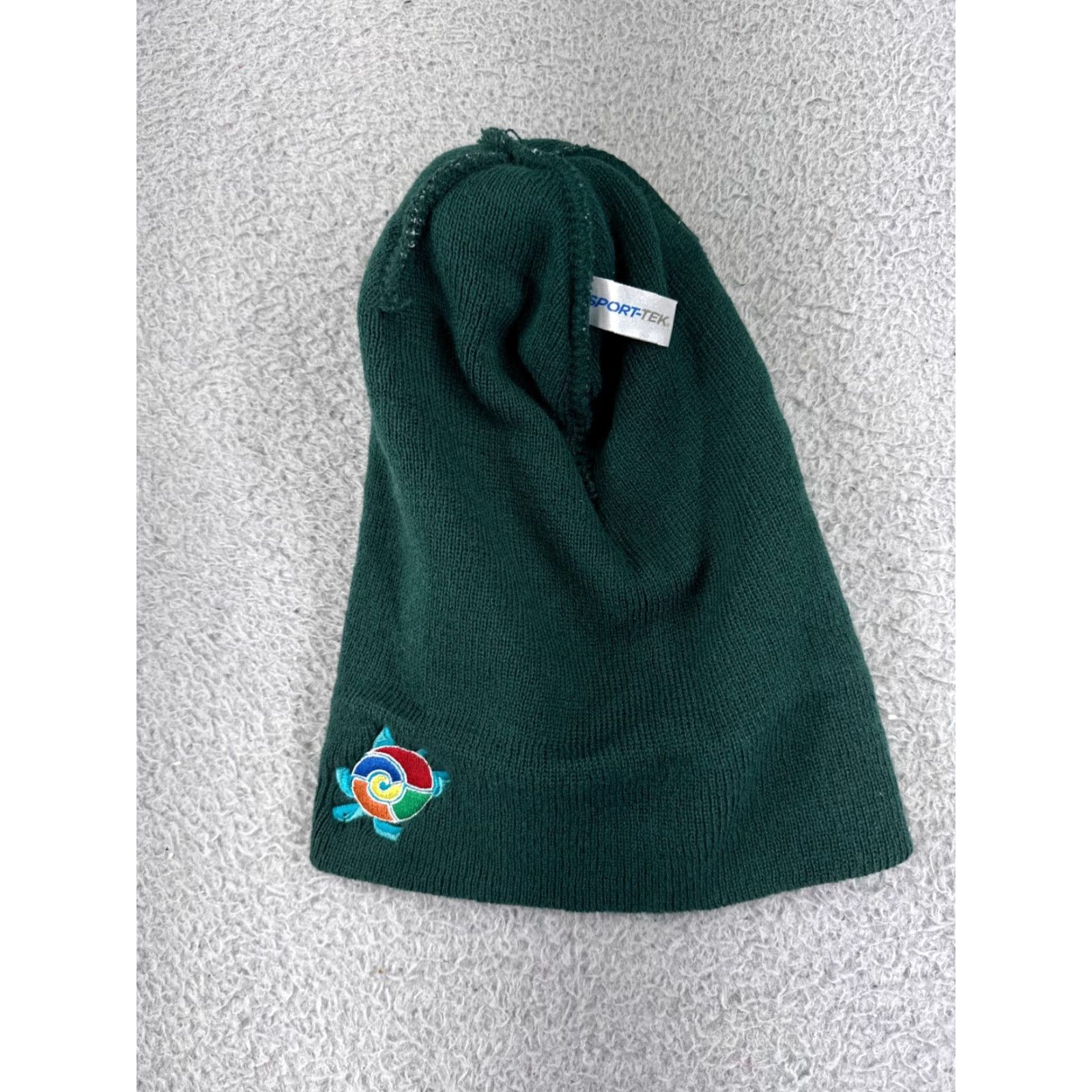 Vintage Sport-Tek Beanie Hat Adult One Size Green Gray Knit 100% Acrylic Winter Fall Spring Summer Casual Workwear Mens Size ONE SIZE - 5 Thumbnail