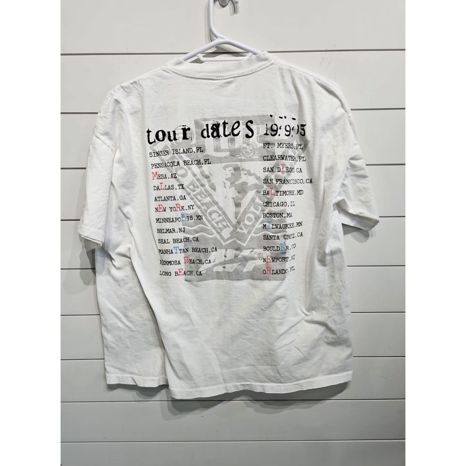 Fila VINTAGE FILA 1995 Pro Beach Volleyball Tour AVP Single Stitch Shirt Men XL White Graphic Print Volleyball Shirt Mens XL Size US XL / EU 56 / 4 - 2 Thumbnail