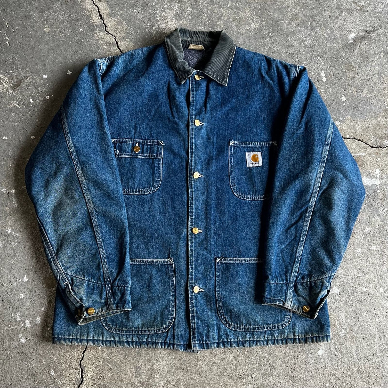Carhartt × Vintage Carhartt denim blue chore work wear jacket Size US XL / EU 56 / 4 - 1 Thumbnail