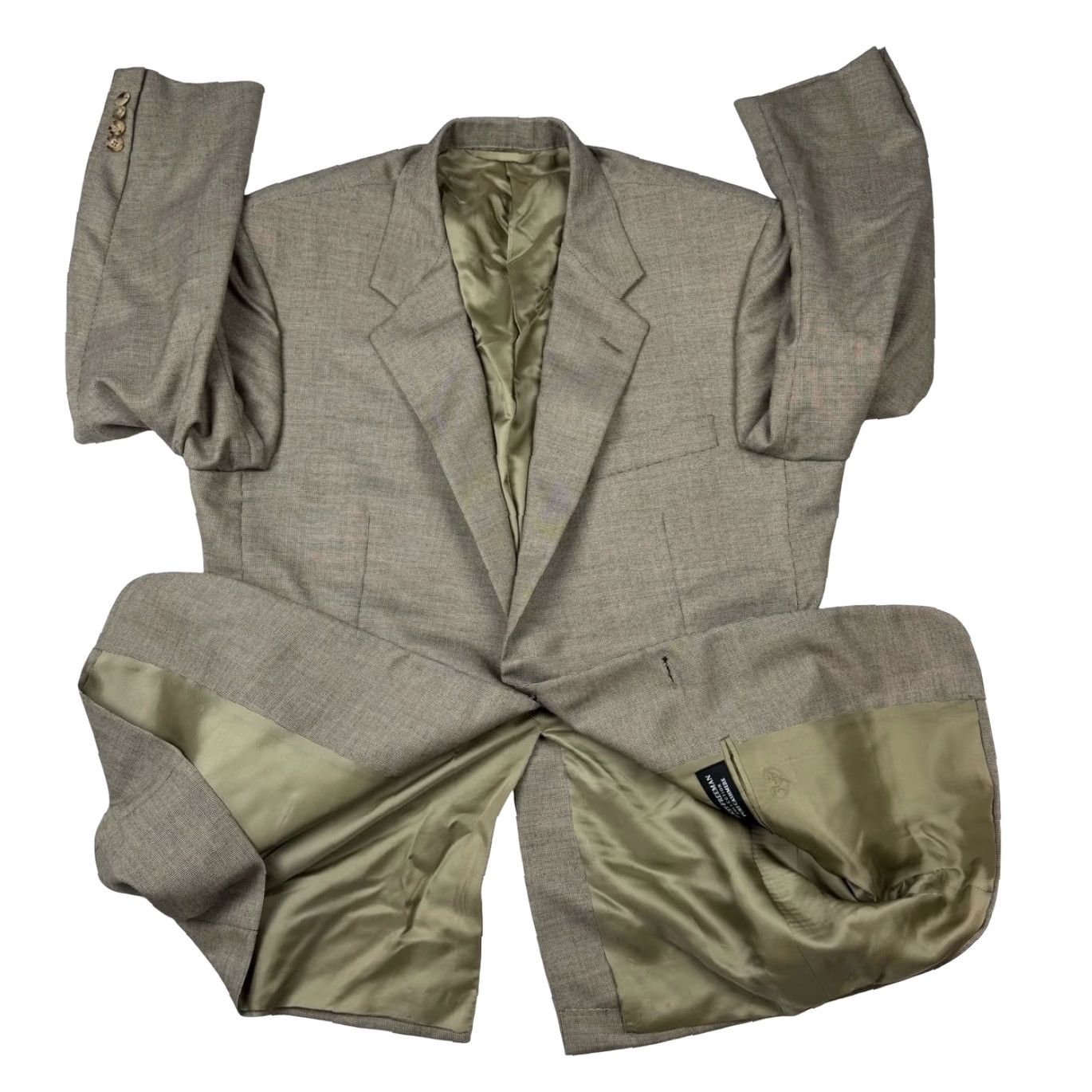 Vintage Hickey Freeman Blazer Men 44S Cashmere Gray/Brown 2-Button Notch Lapel Dry Clean Only Formal Business Jacket Size 44R - 3 Thumbnail
