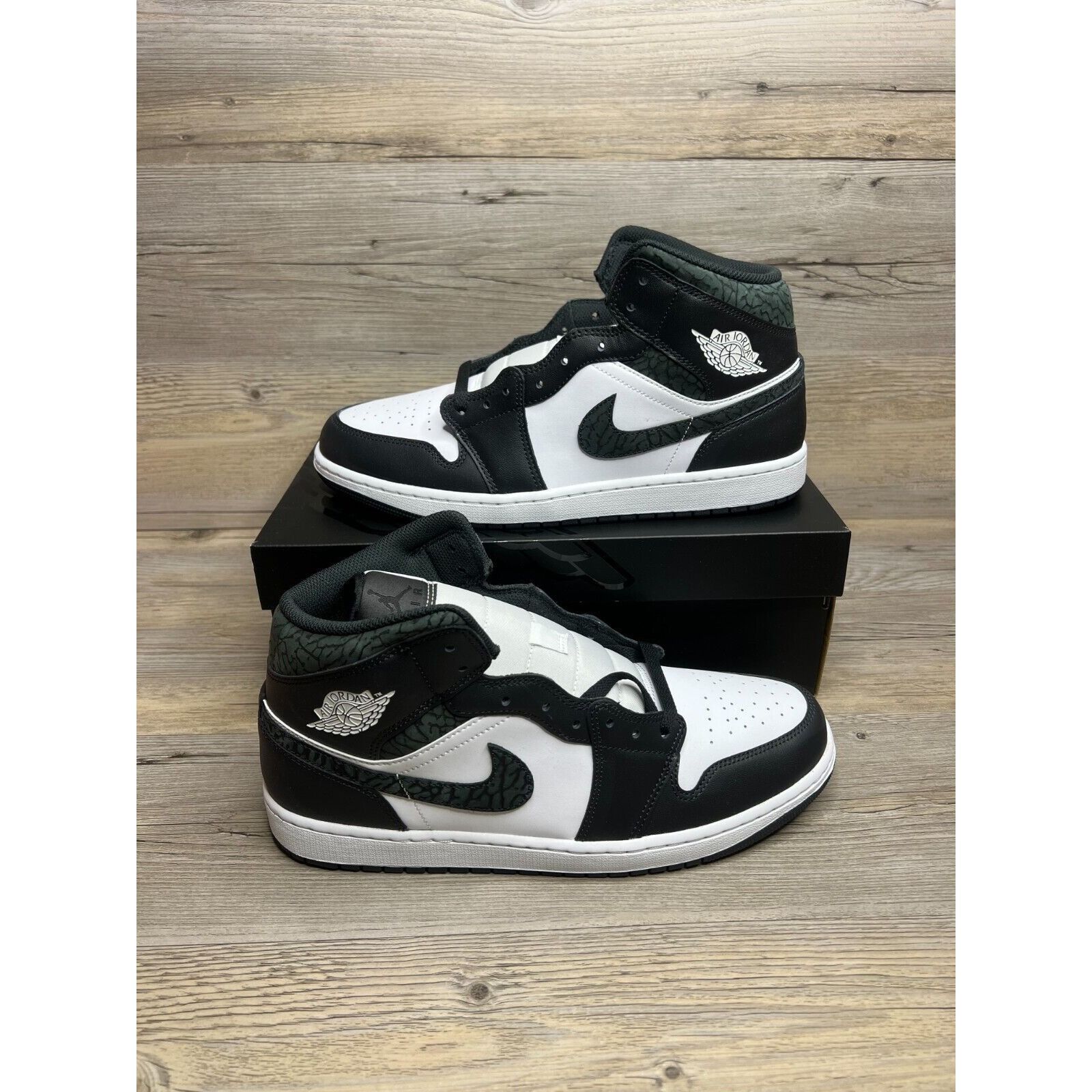 image of Nike Air Jordan 1 Mid Se Panda Elephant Mens Size 13 Black Shoes