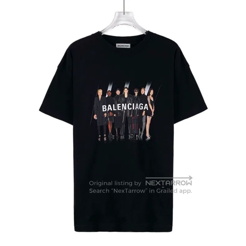 Balenciaga Balenciaga Black Logo Letter Printed Cotton Crew Neck Shor Size US XS / EU 42 / 0 - 1 Thumbnail